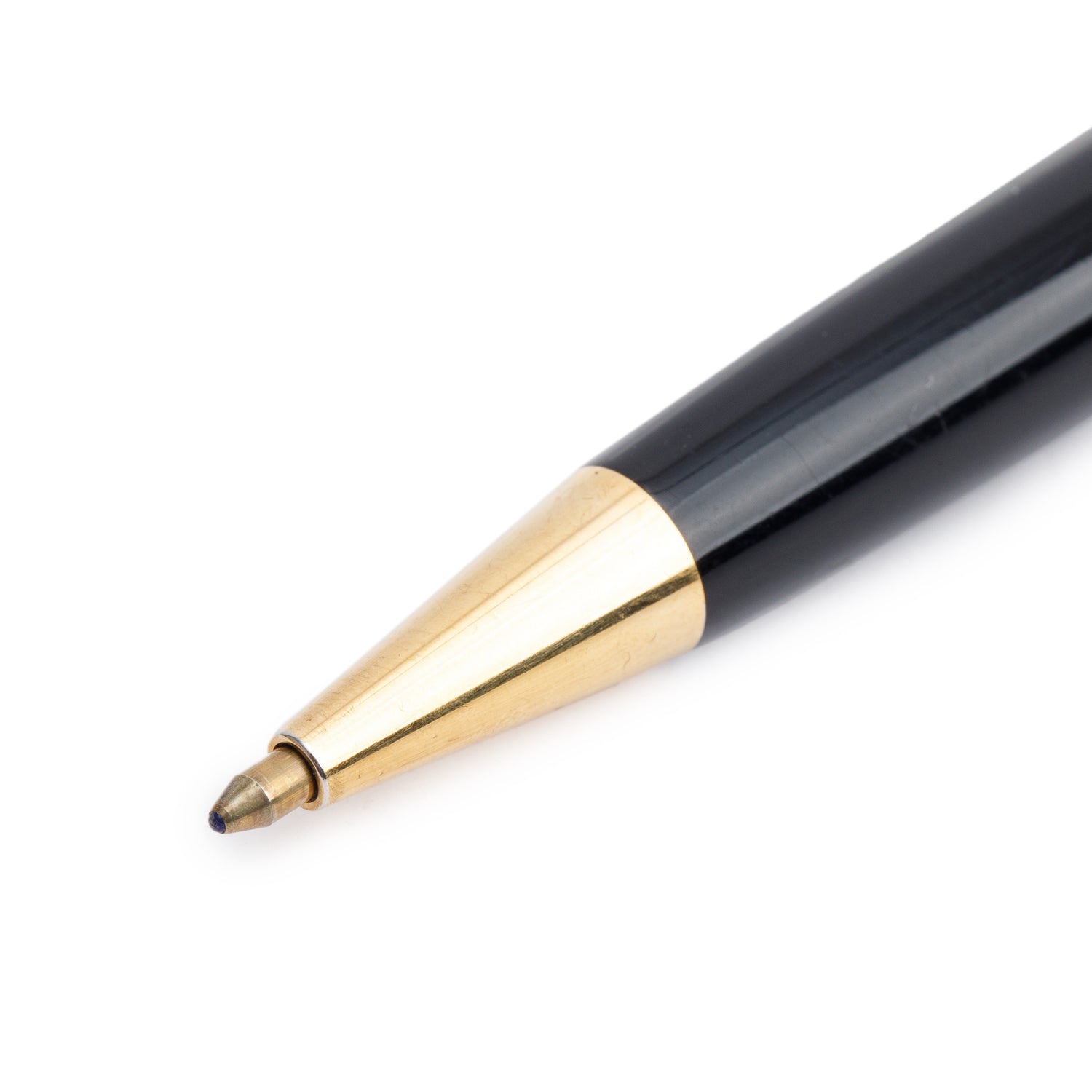 Montblanc Yellow Gold Coated Meisterstuck Classique Black Resin Ballpoint Pen