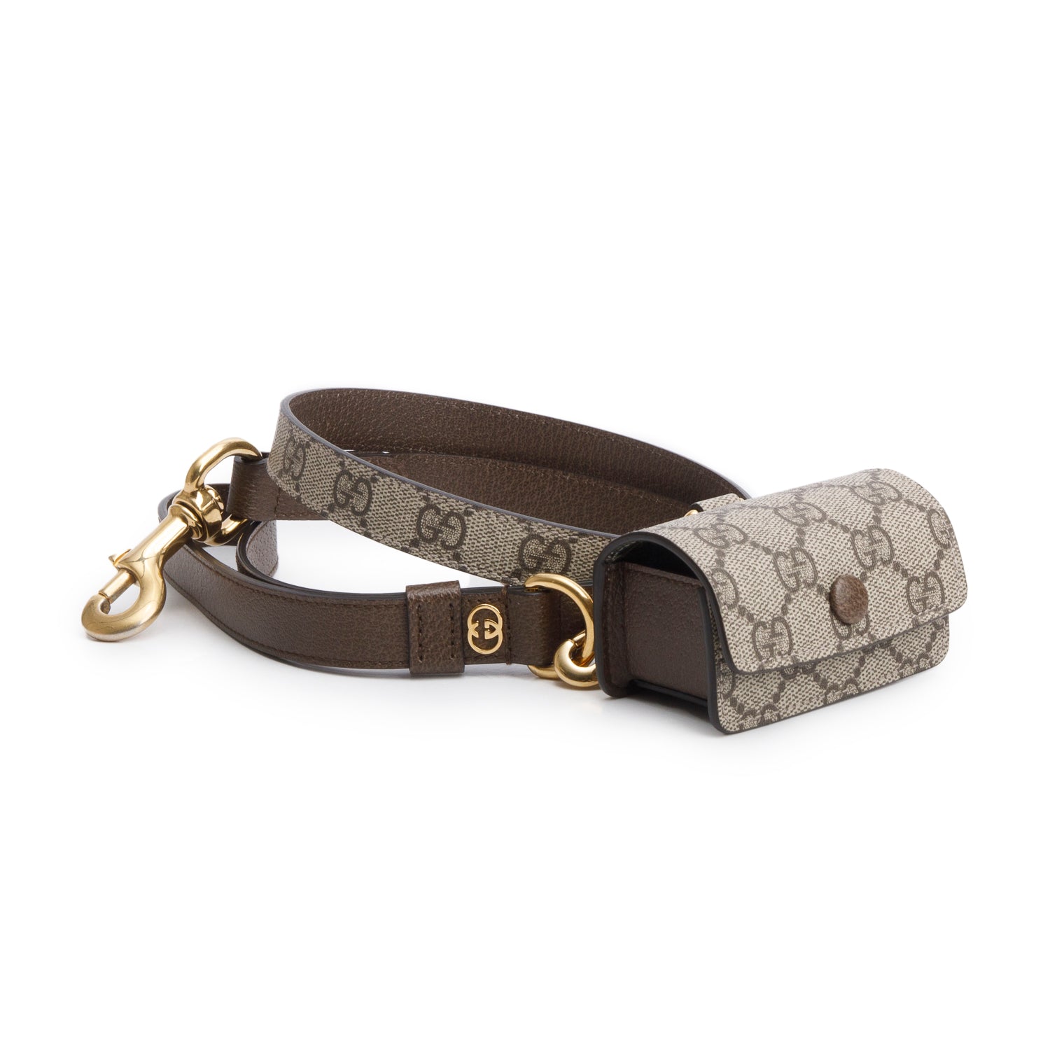Gucci Calfskin GG Supreme Monogram Pet Leash w/ Bag Holder