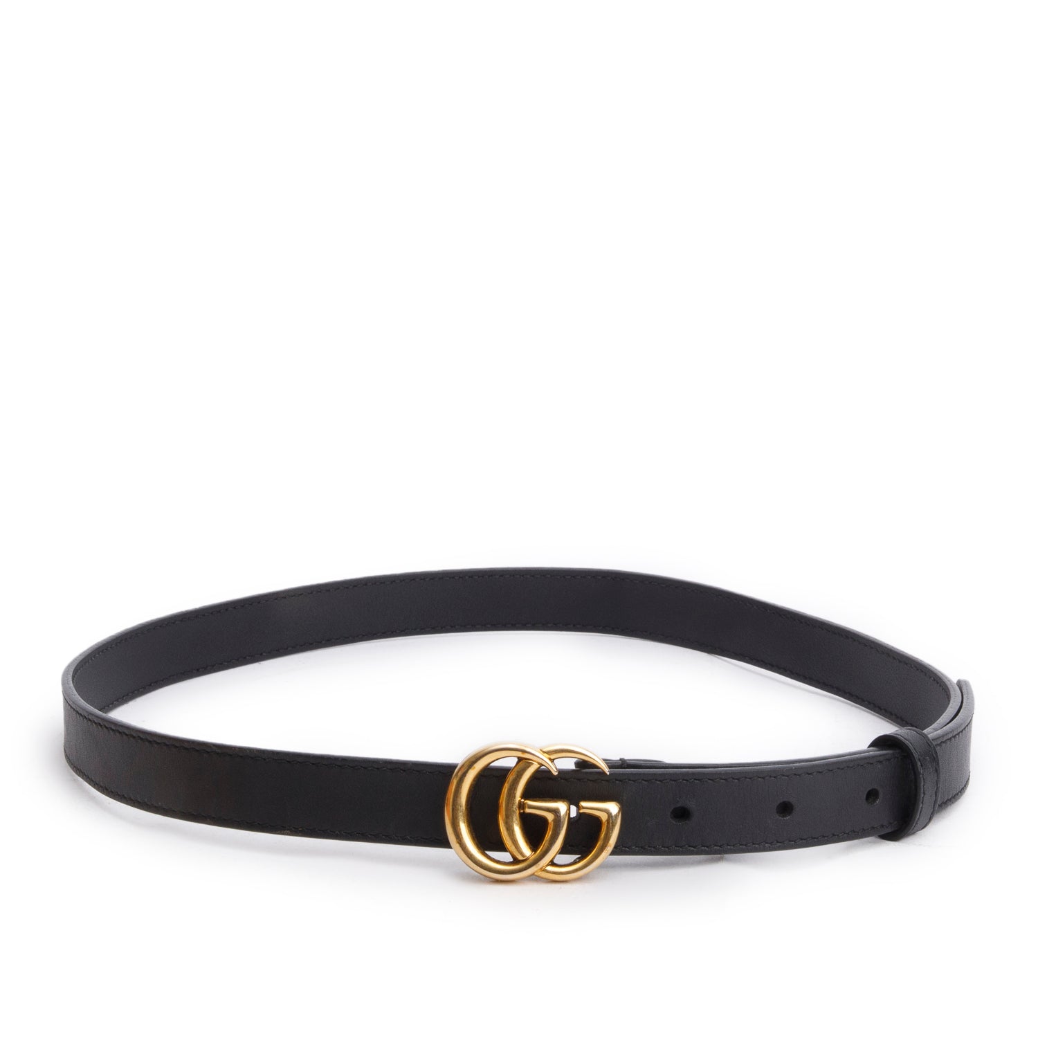 Gucci Black Calfskin GG Marmont Thin Belt, 75 30 w/ Box