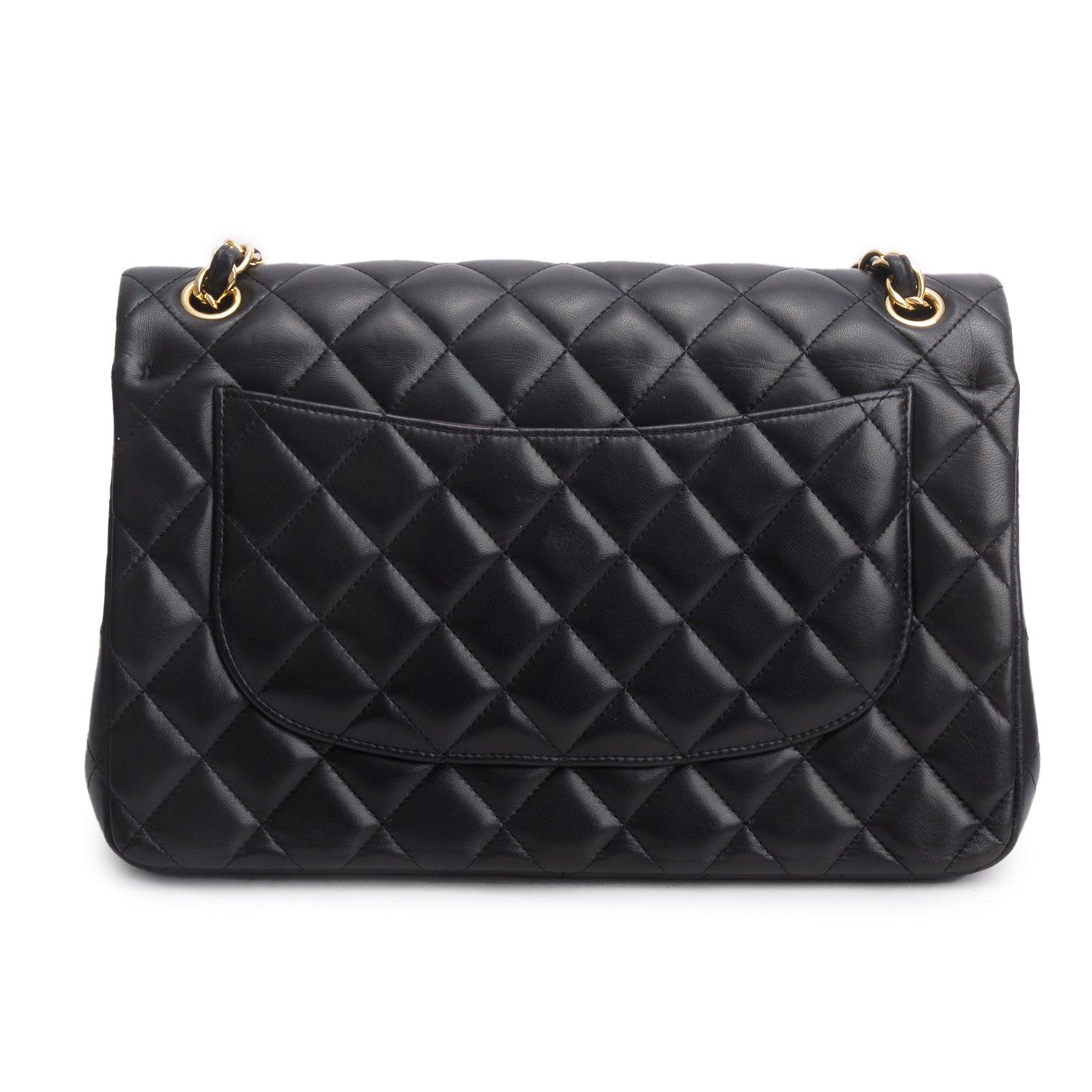 Chanel Black Lambskin Quilted Classic Jumbo Double Flap w/ Box, Authenticity Card & Receipt
