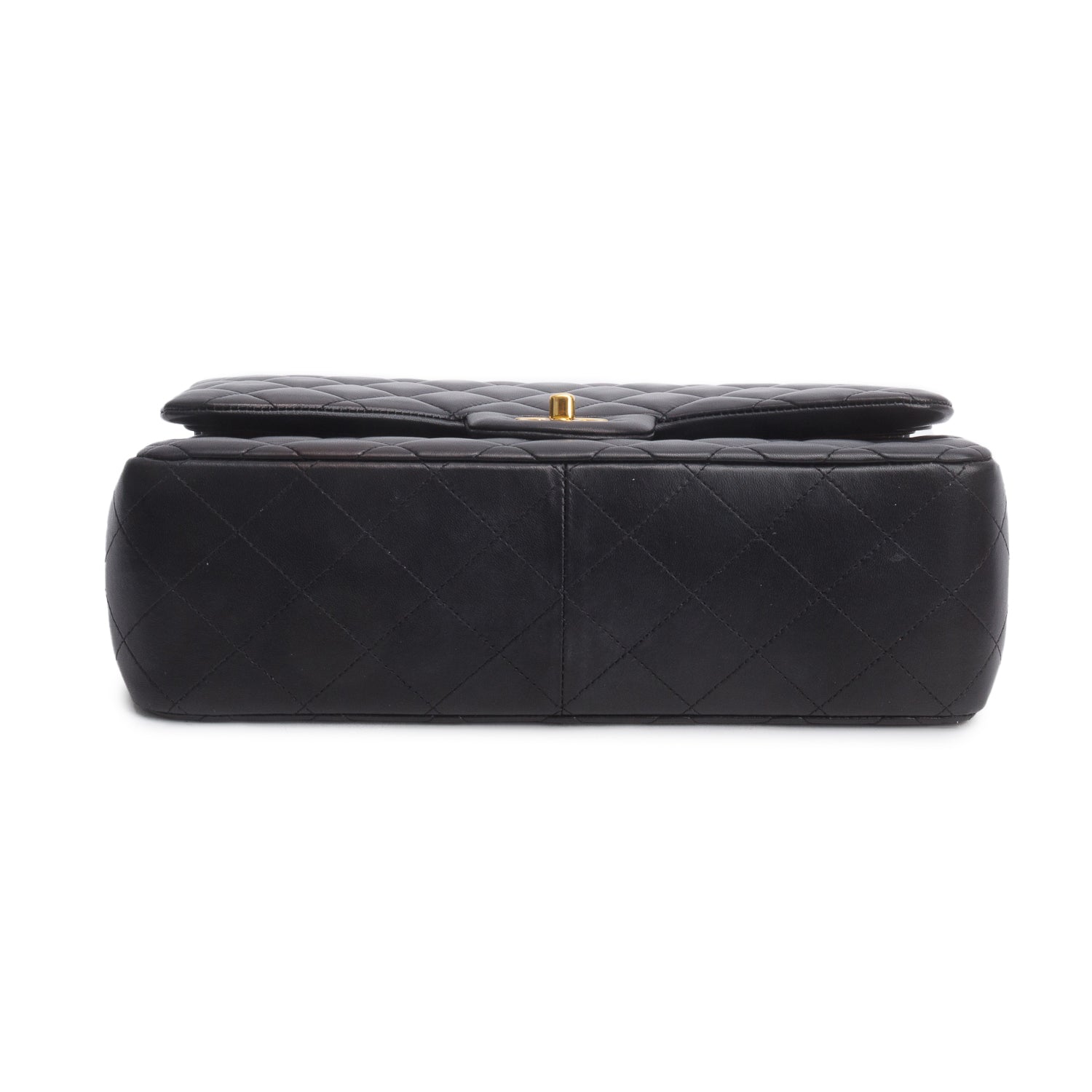 Chanel Black Lambskin Quilted Classic Jumbo Double Flap w/ Box, Authenticity Card & Receipt