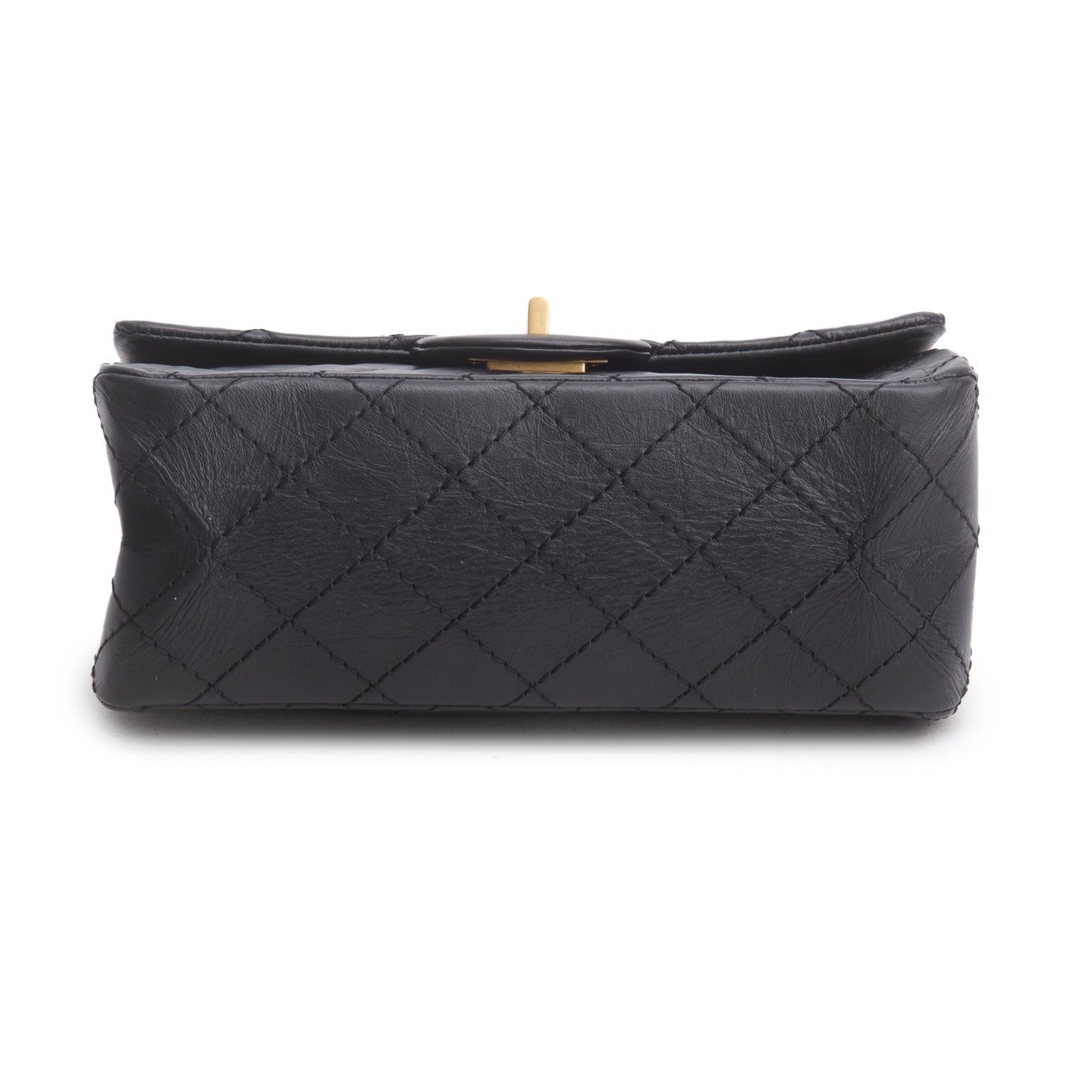 Chanel Black Quilted Aged Calfskin Leather Mini 2.55 Reissue Flap Bag