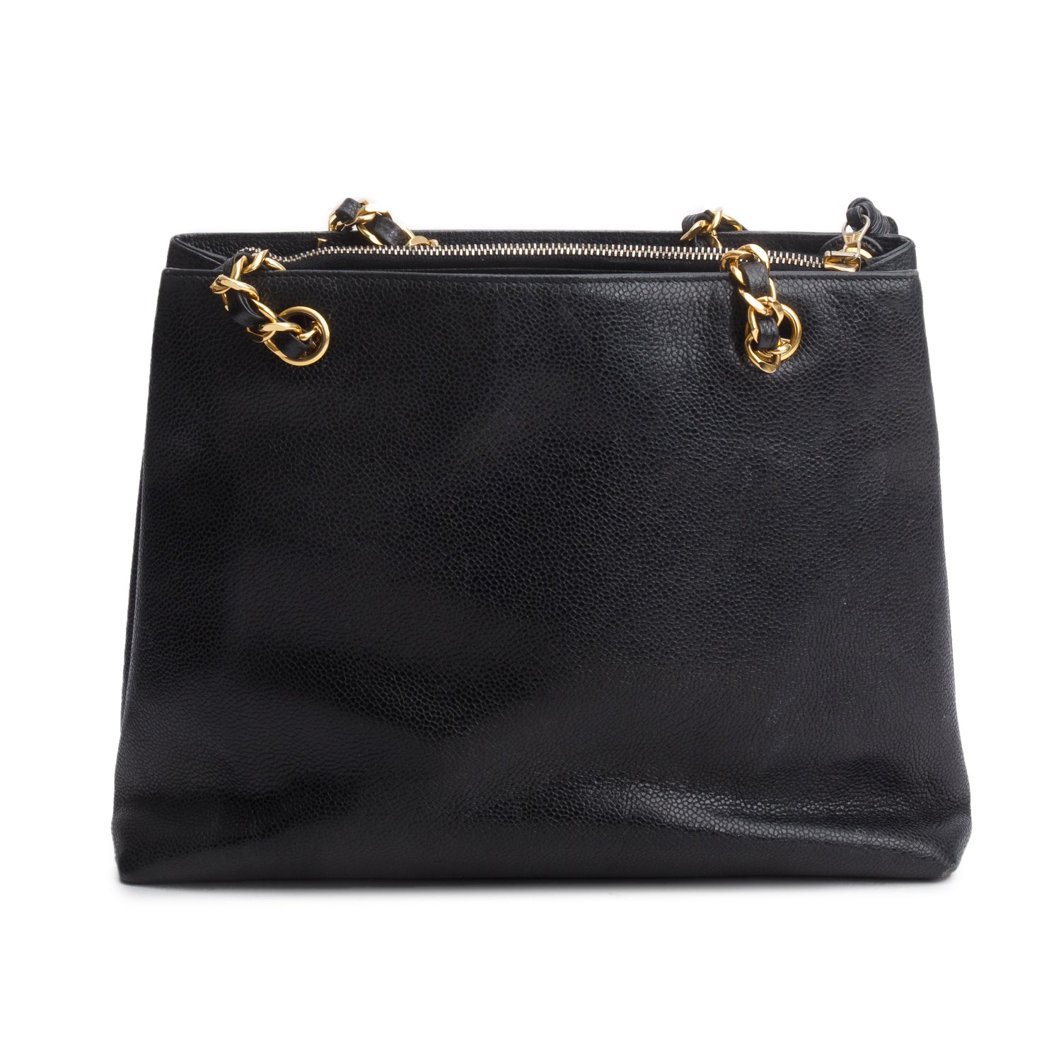 Chanel Vintage Black Caviar CC Shoulder Bag w/ Authenticity Card