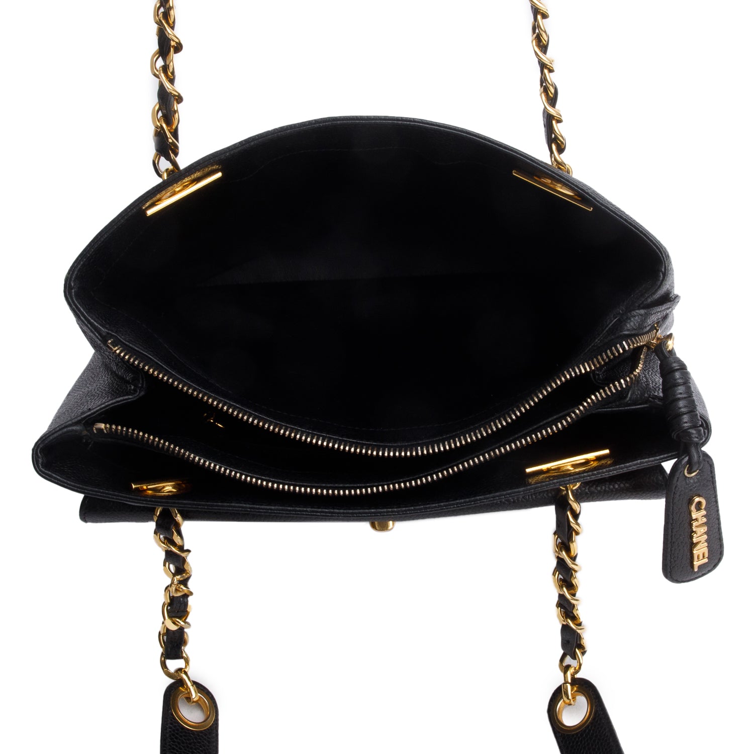 Chanel Vintage Black Caviar CC Shoulder Bag w/ Authenticity Card