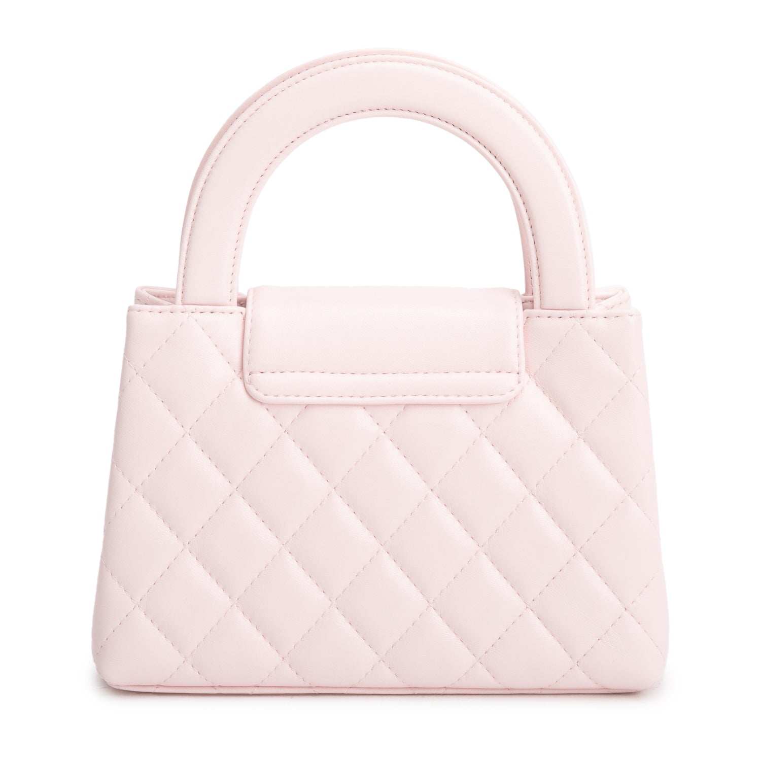 Chanel Pink Shiny Age Calfskin Quilted Nano Kelly Shopper