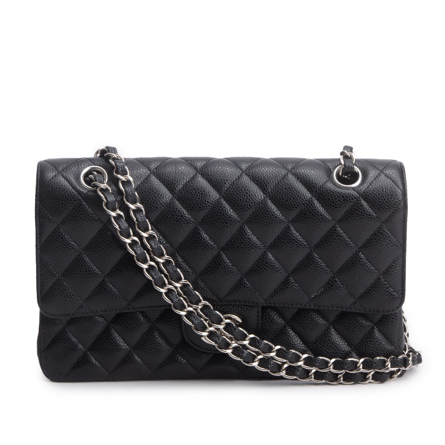 Chanel Black Caviar Classic Medium Double Flap Bag