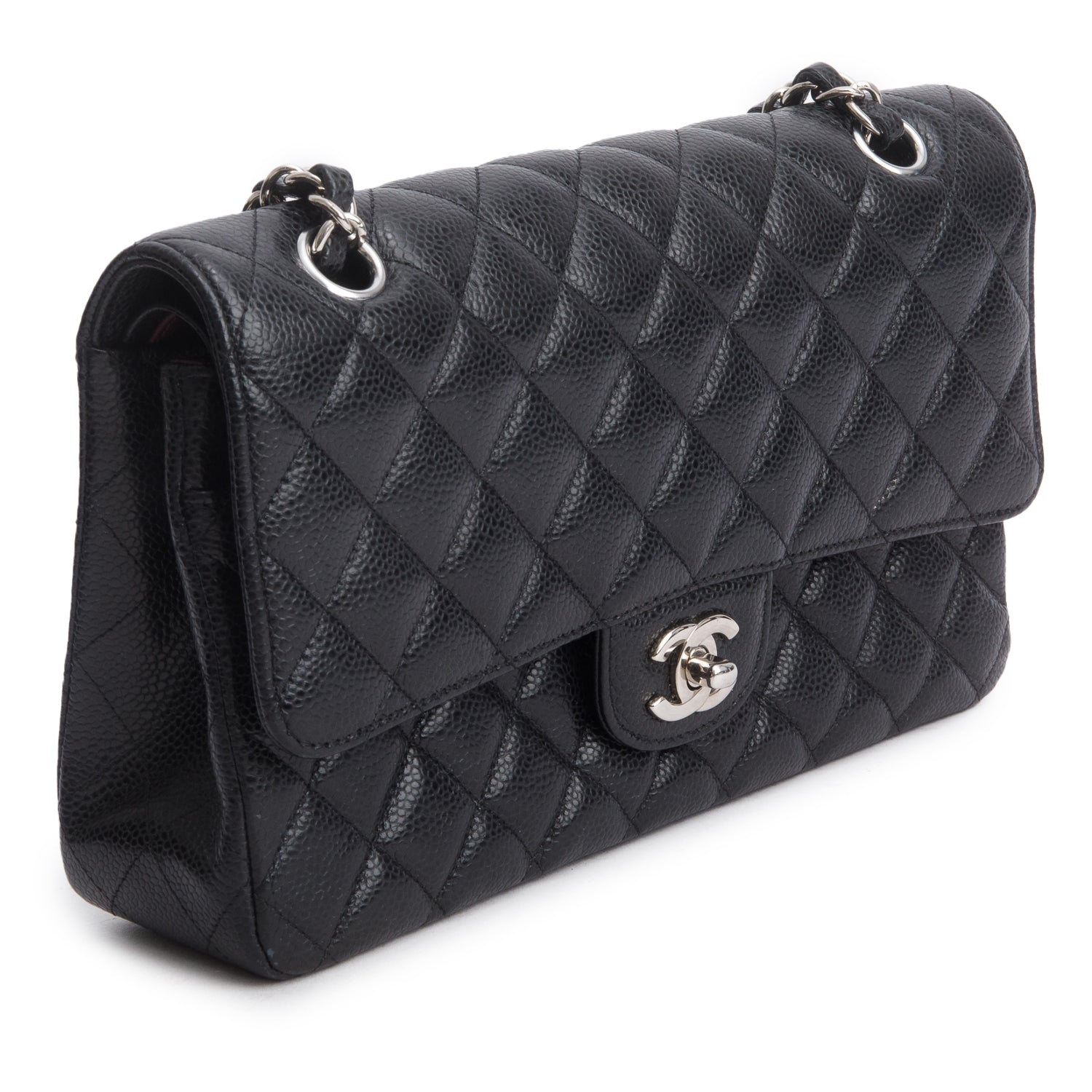 Chanel Black Caviar Classic Medium Double Flap Bag