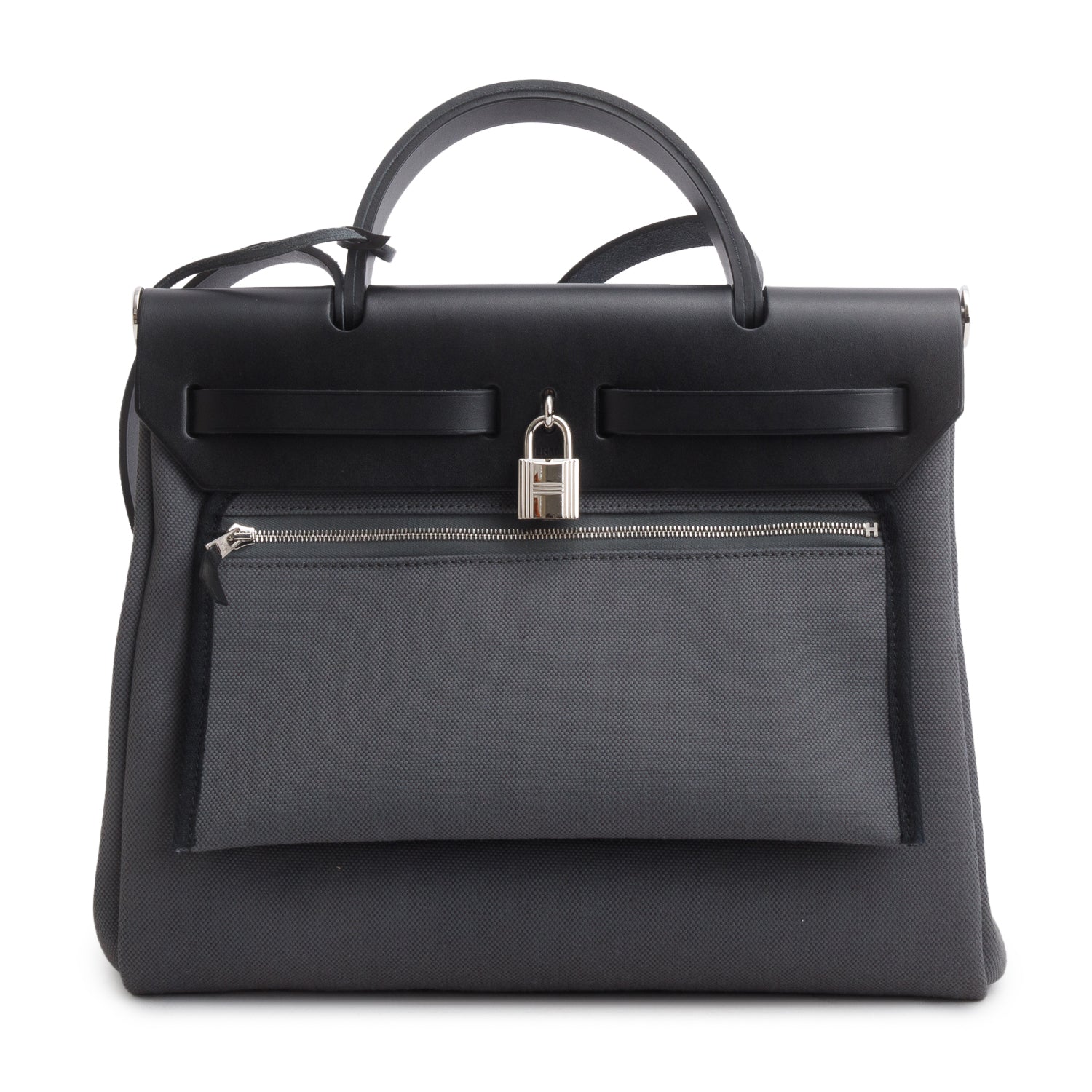 Hermes 2024 Noir/Vert Gris Military Toile Vache Hunter Herbag 31 Zip 31