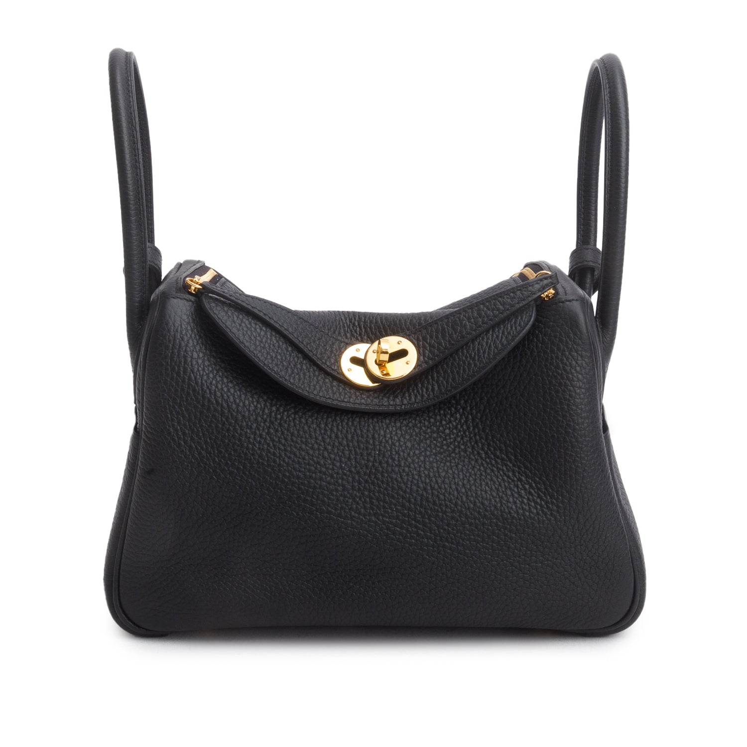 Hermes 2024 Noir Taurillon Clemence Leather Lindy 26