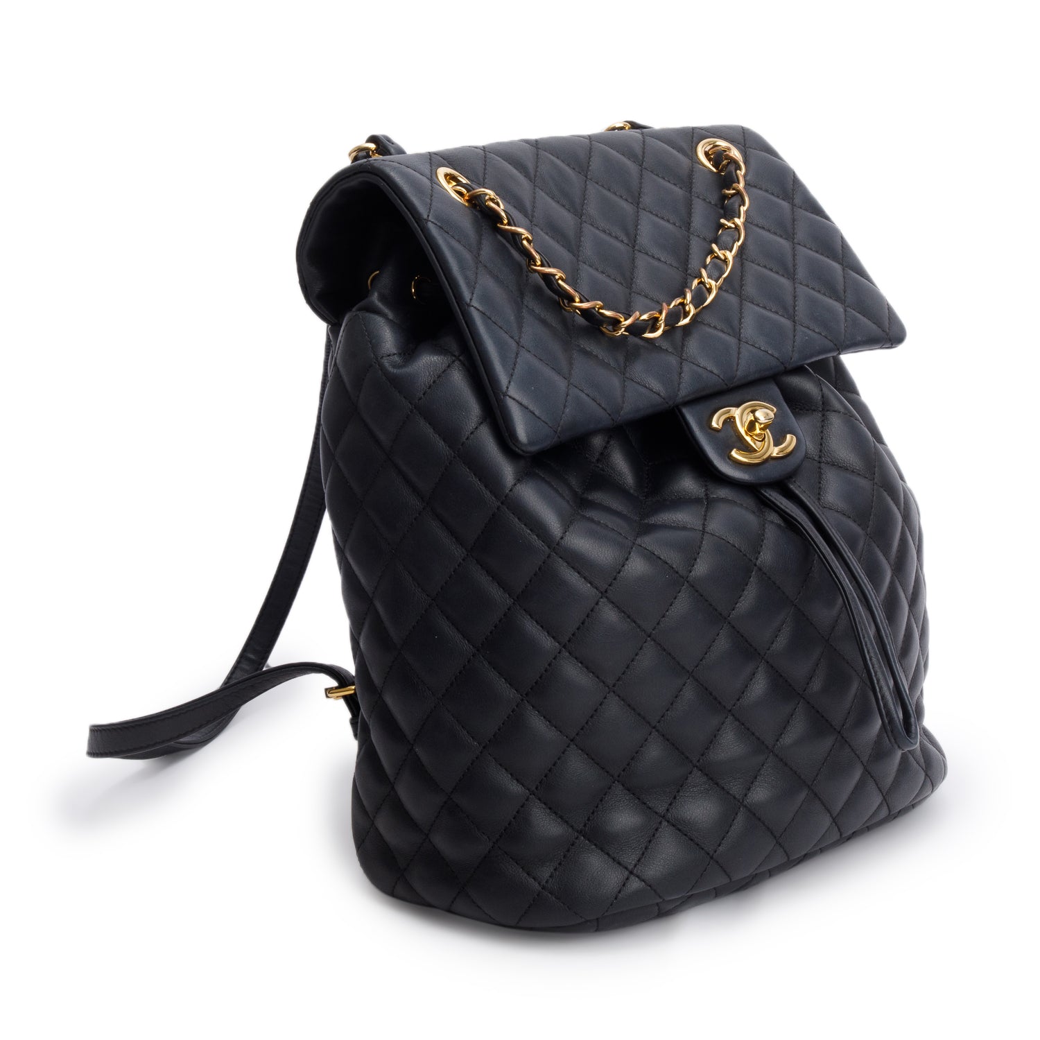 Chanel Black Calfskin Quilted Small Urban Spirit Backpack w/ Authenticity Card