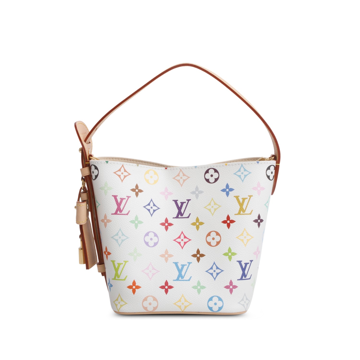 Louis Vuitton Monogram Multicolor LV x TM All in BB Bucket Bag w/ Pouch & Strap