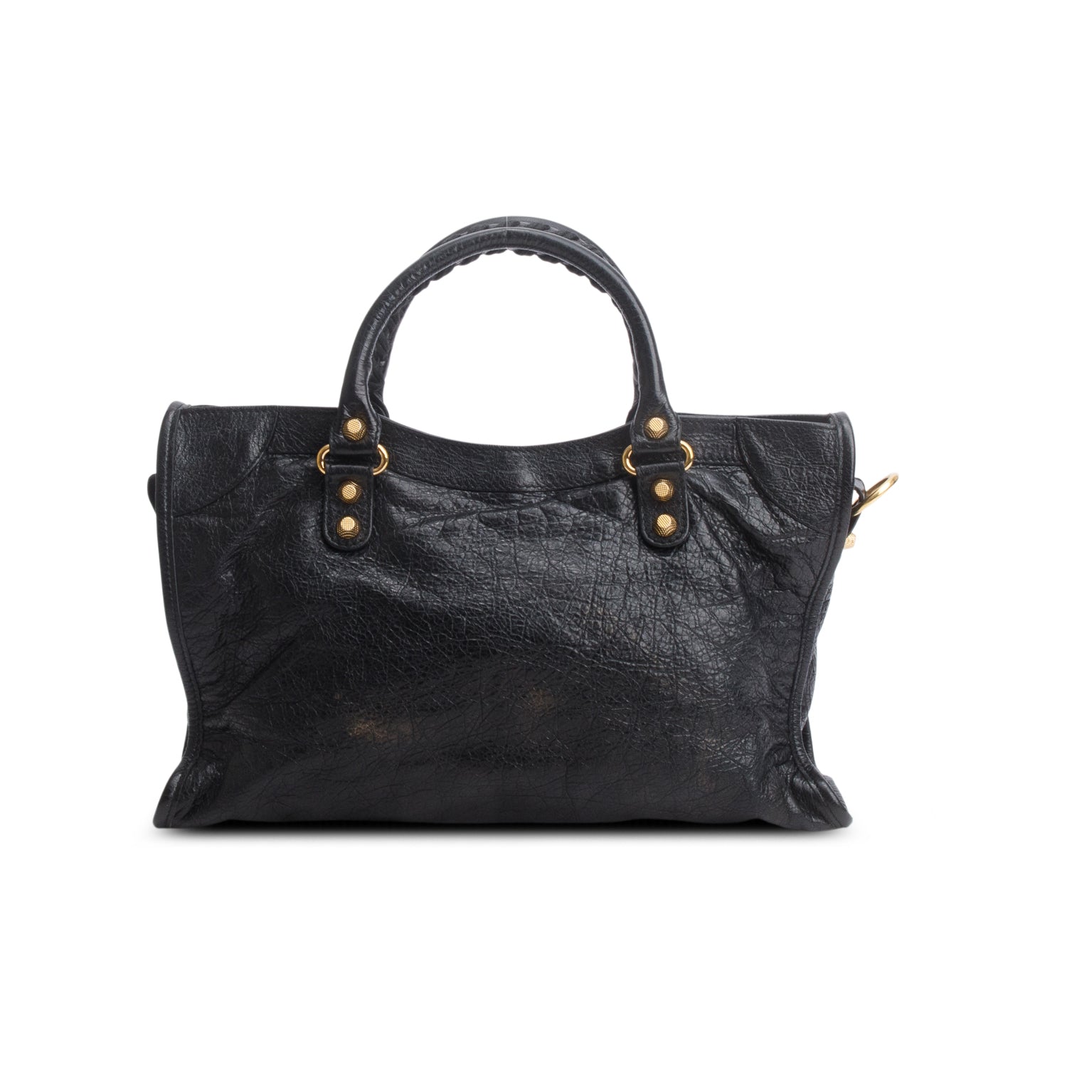 Balenciaga Black Agneau Leather Le City Medium Bag w/ Strap