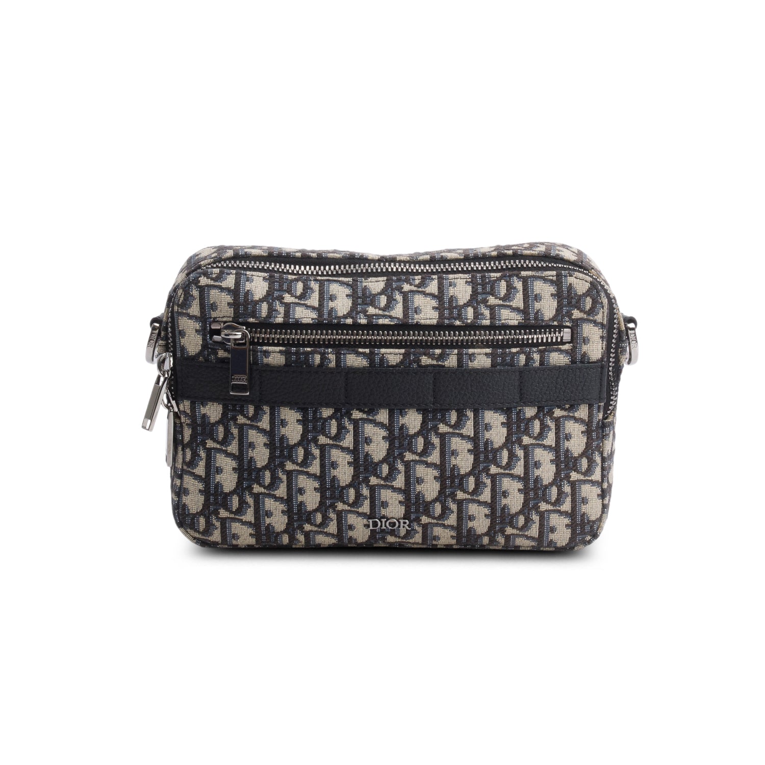 Christian Dior 2023 Blue Oblique Jacquard Mini Safari w/ Box, Receipt & Strap