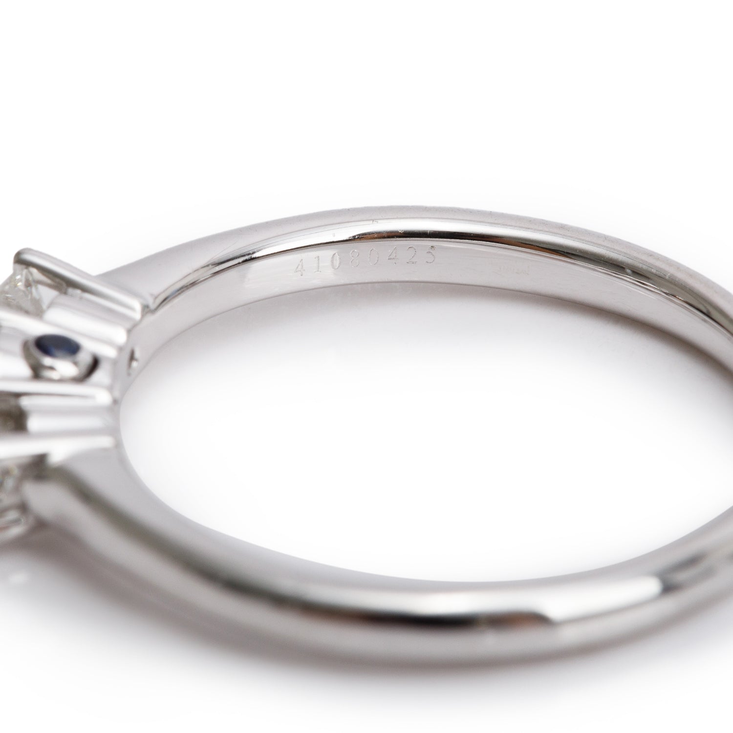 Birks 18k White Gold Diamond Three-Stone Ring, Size 6.5