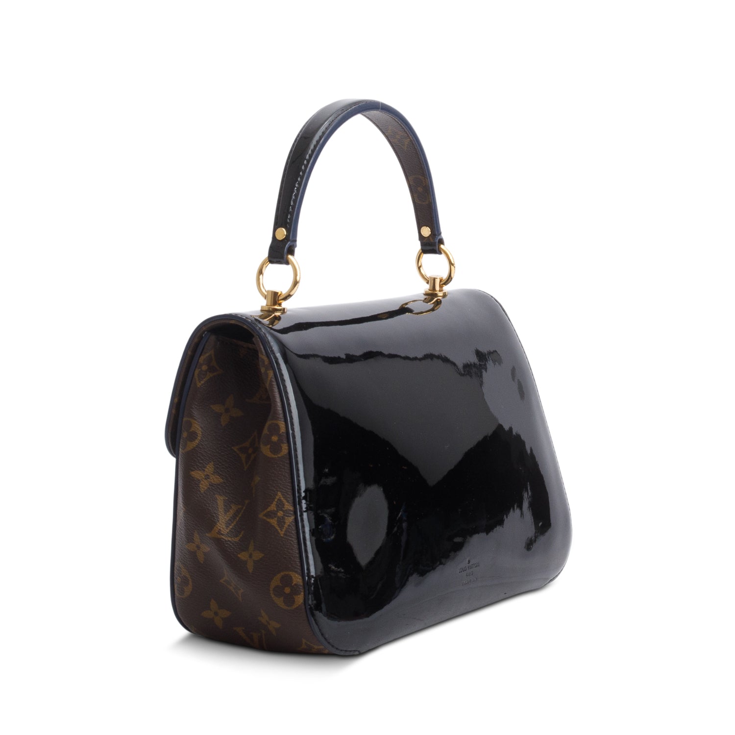 Louis Vuitton Black Patent Calfskin Monogram Cherrywood PM w/ Strap