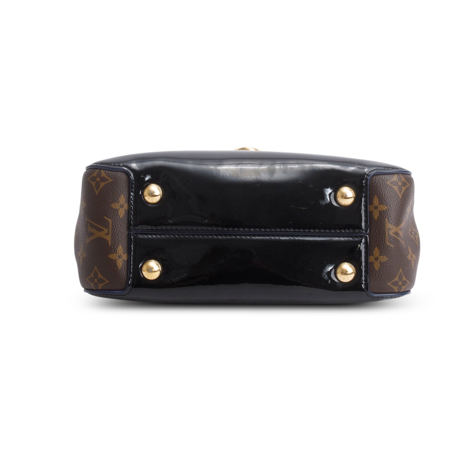 Louis Vuitton Black Patent Calfskin Monogram Cherrywood PM w/ Strap