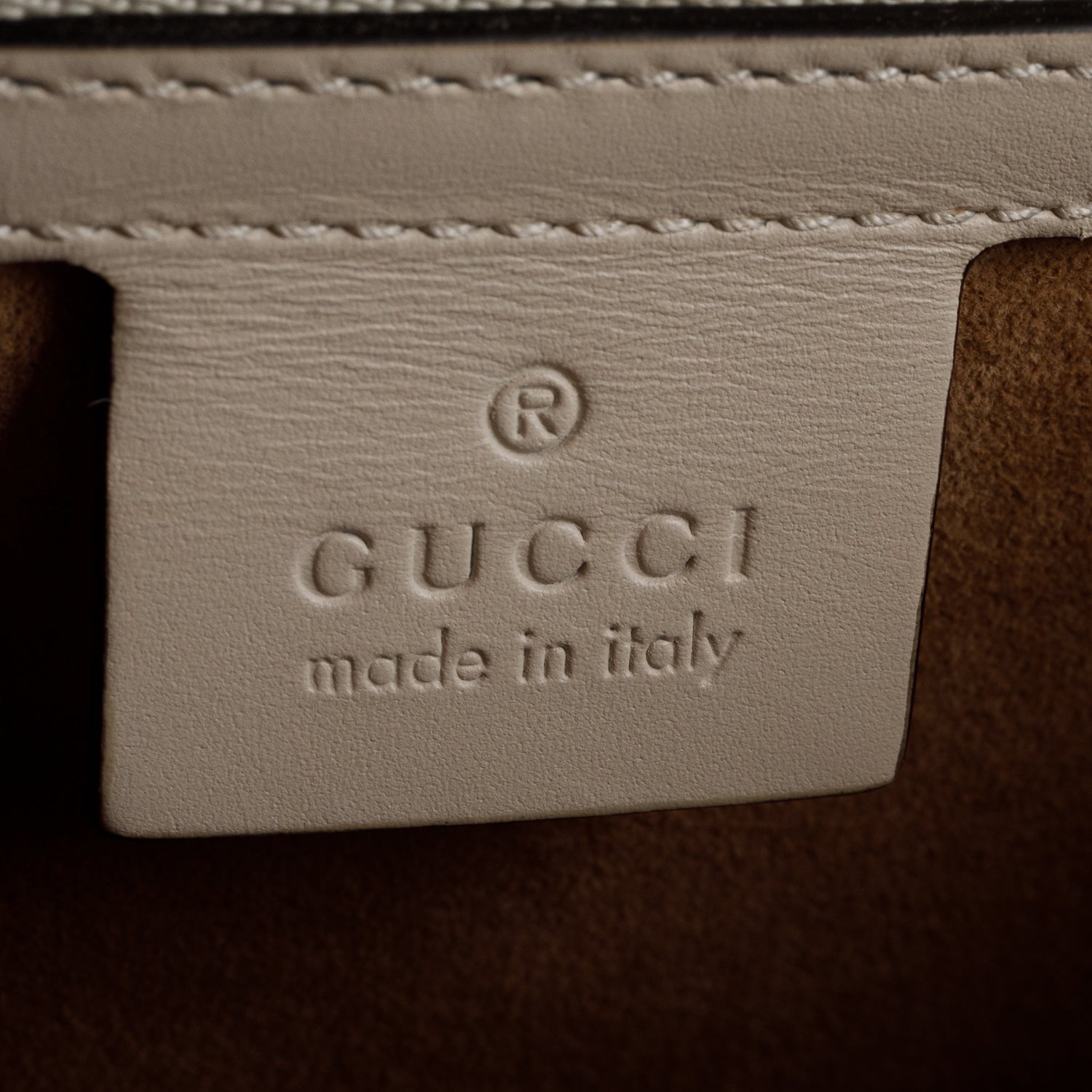 Gucci White Calfskin Embroidered Medium Sylvie Top Handle Bag w/ Strap