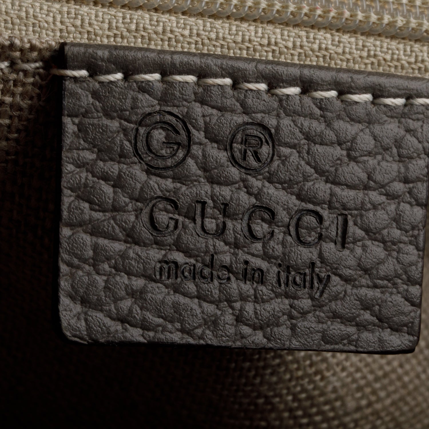 Gucci Grey Dollar Calfskin Interlocking G Top Handle Shoulder Bag w/ Box