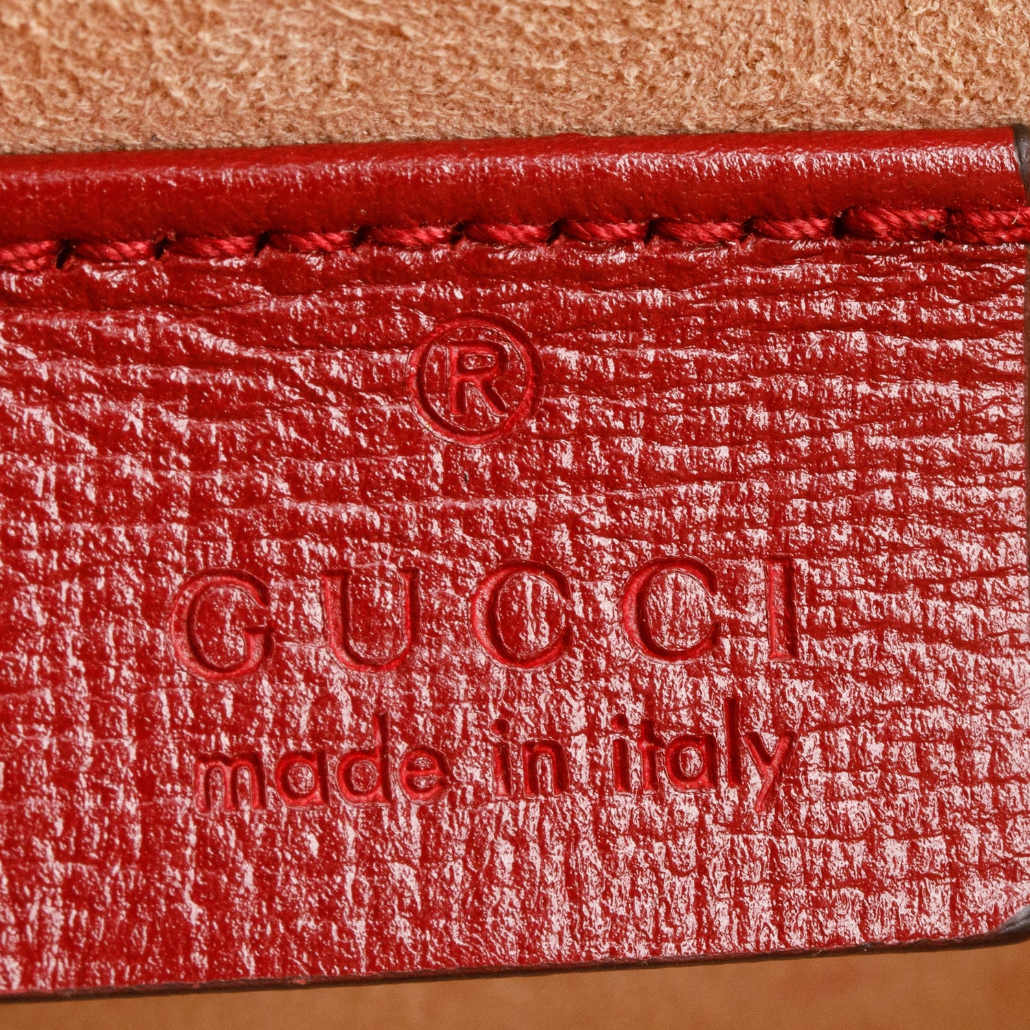 Gucci Red Azalea Calfskin Small Padlock Bamboo Shoulder Bag w/ Strap