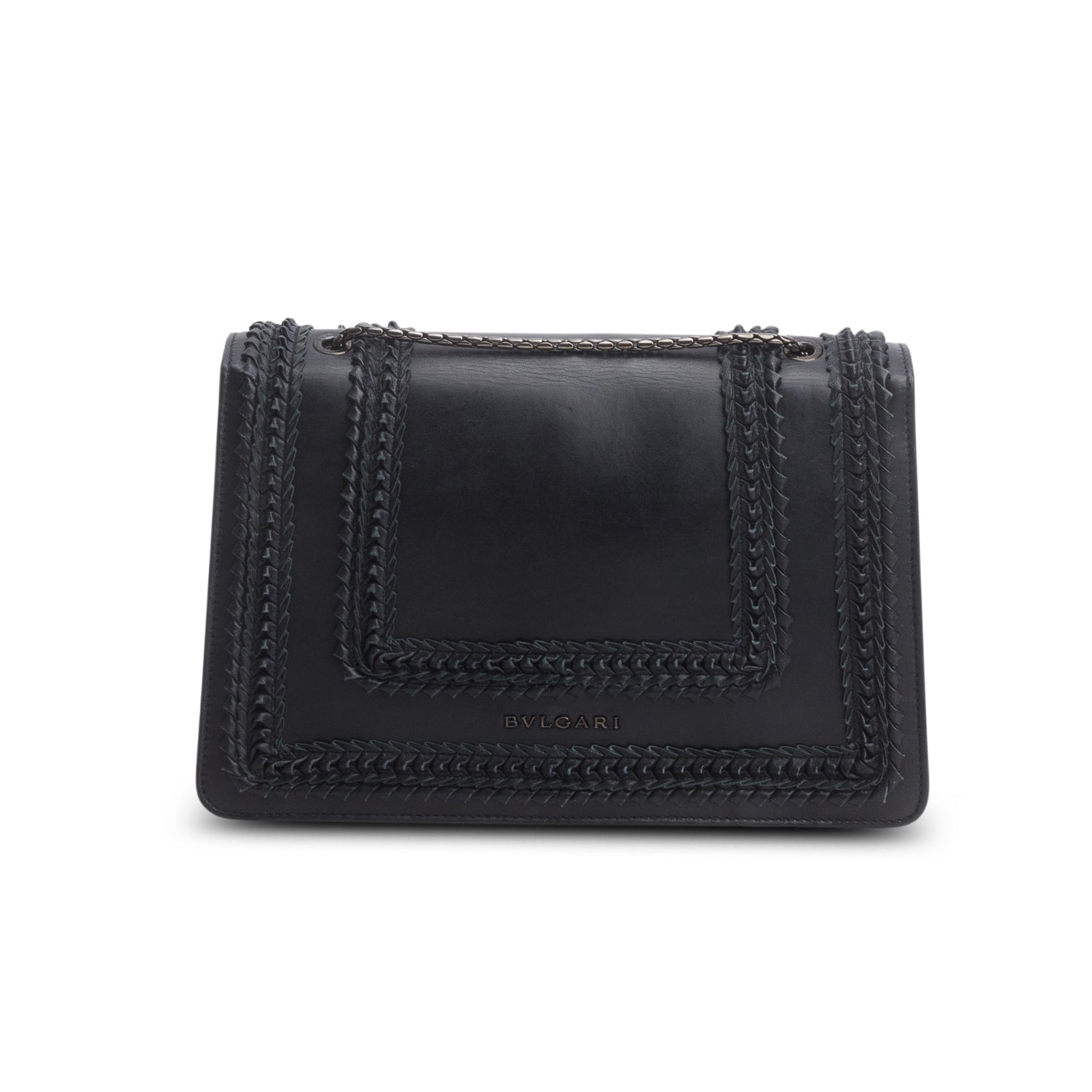 Bulgari Black Calfskin Plisse Serpenti Forever Crossbody Bag