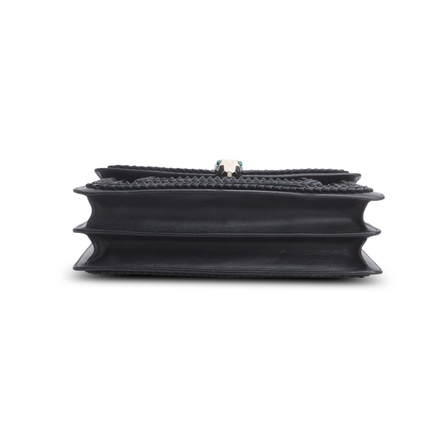 Bulgari Black Calfskin Plisse Serpenti Forever Crossbody Bag