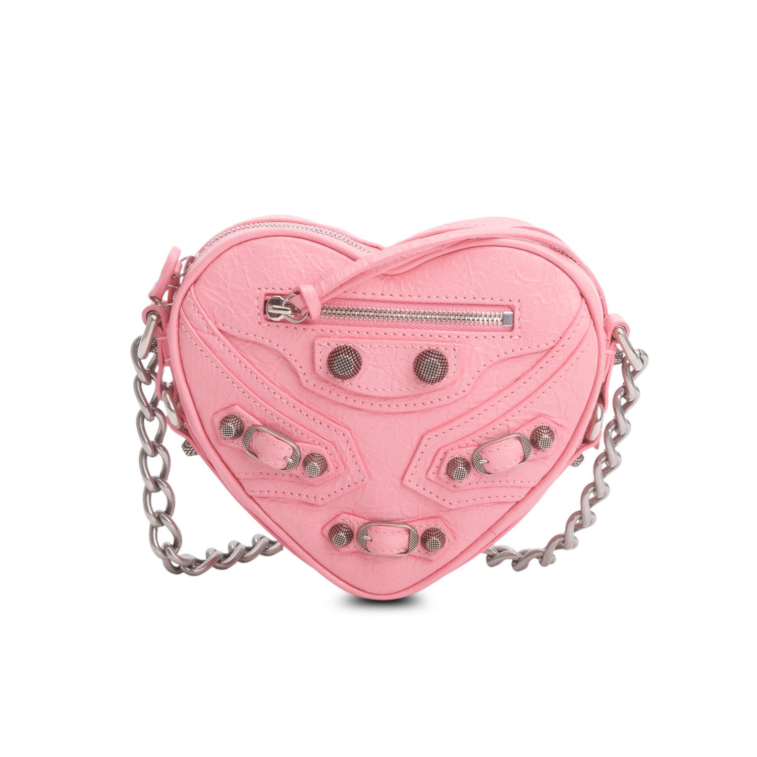 Balenciaga Pink Extra Supple Calfskin Le Cagole Mini Heart Bag