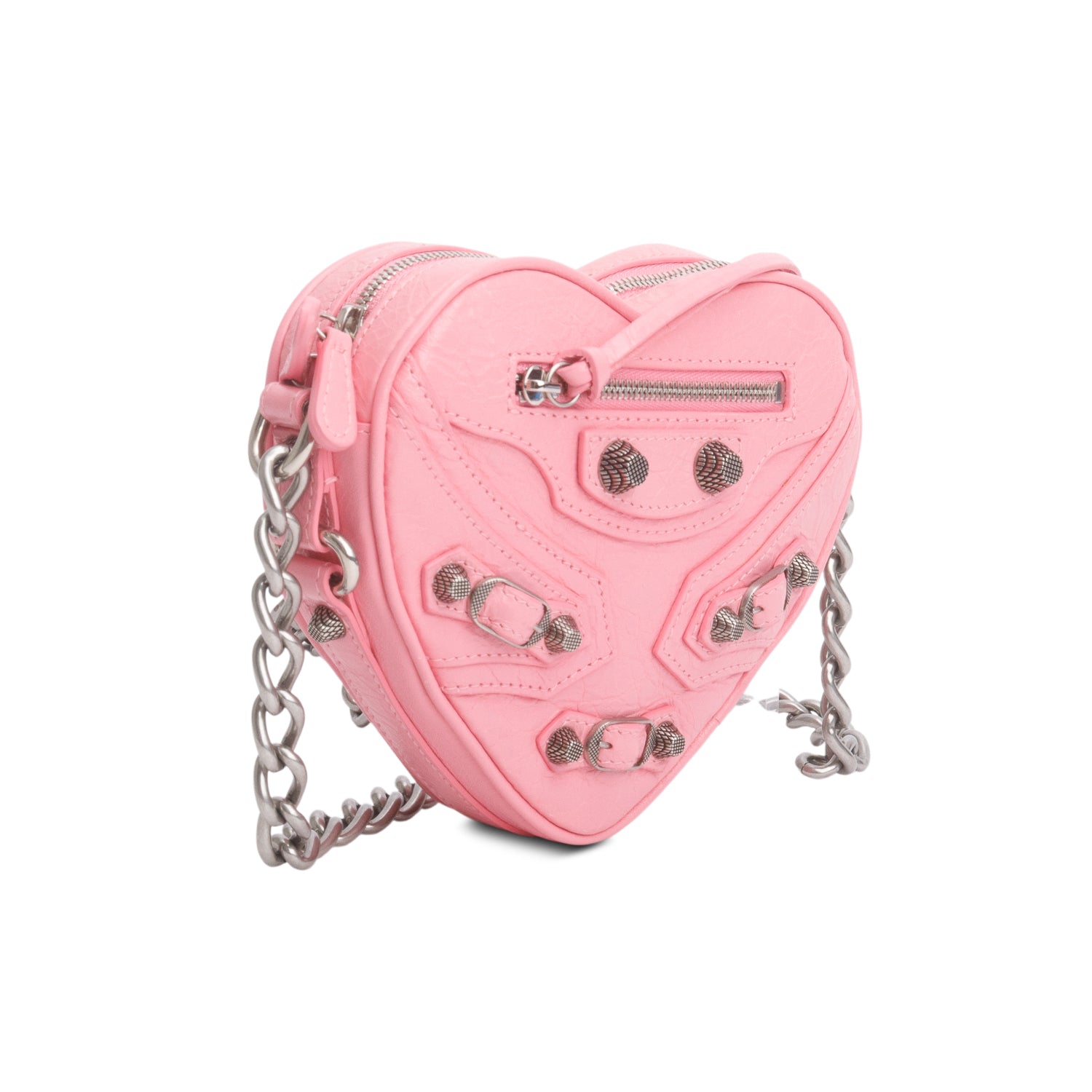 Balenciaga Pink Extra Supple Calfskin Le Cagole Mini Heart Bag