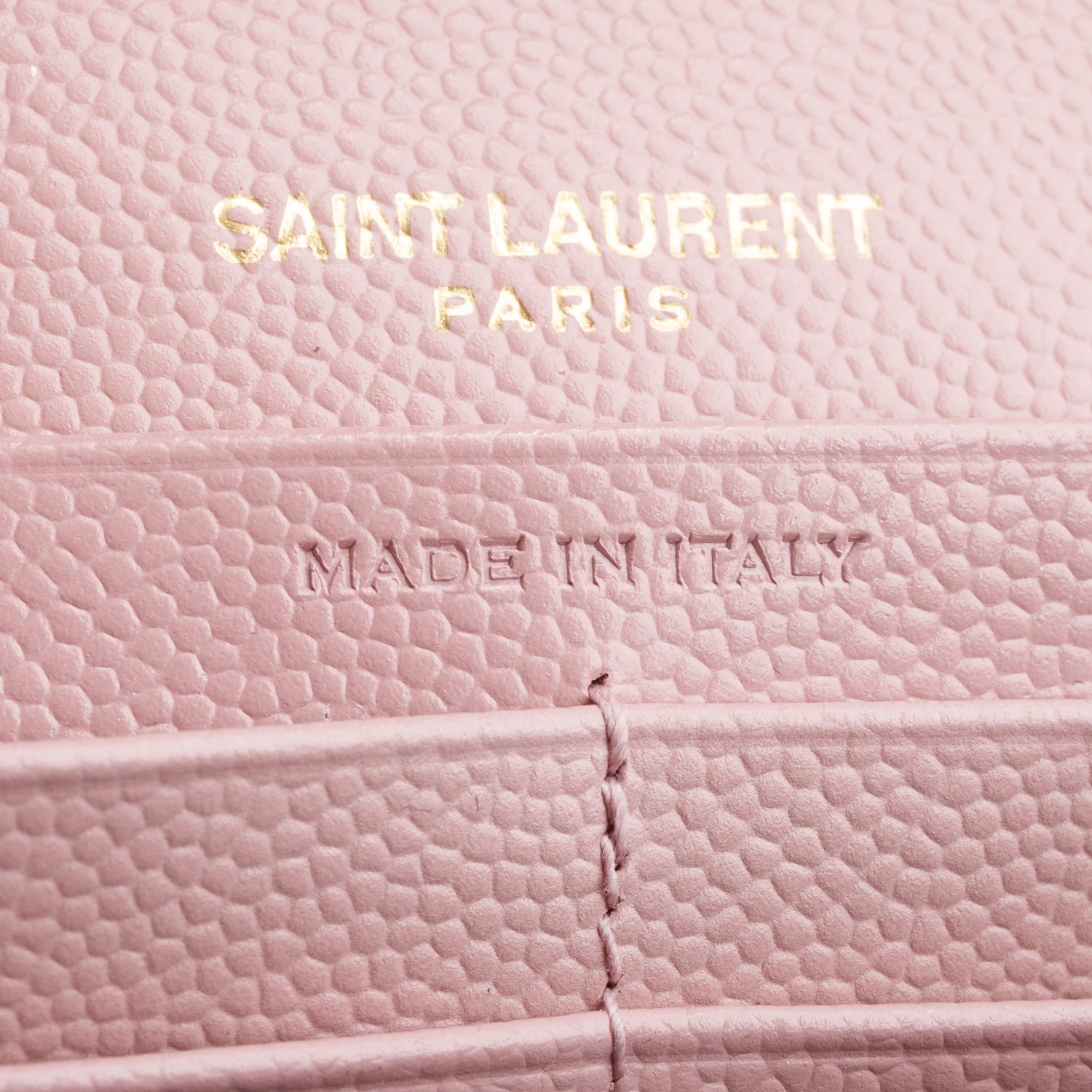 Saint Laurent Pink Grain De Poudre Cassandre Envelope Chain Wallet