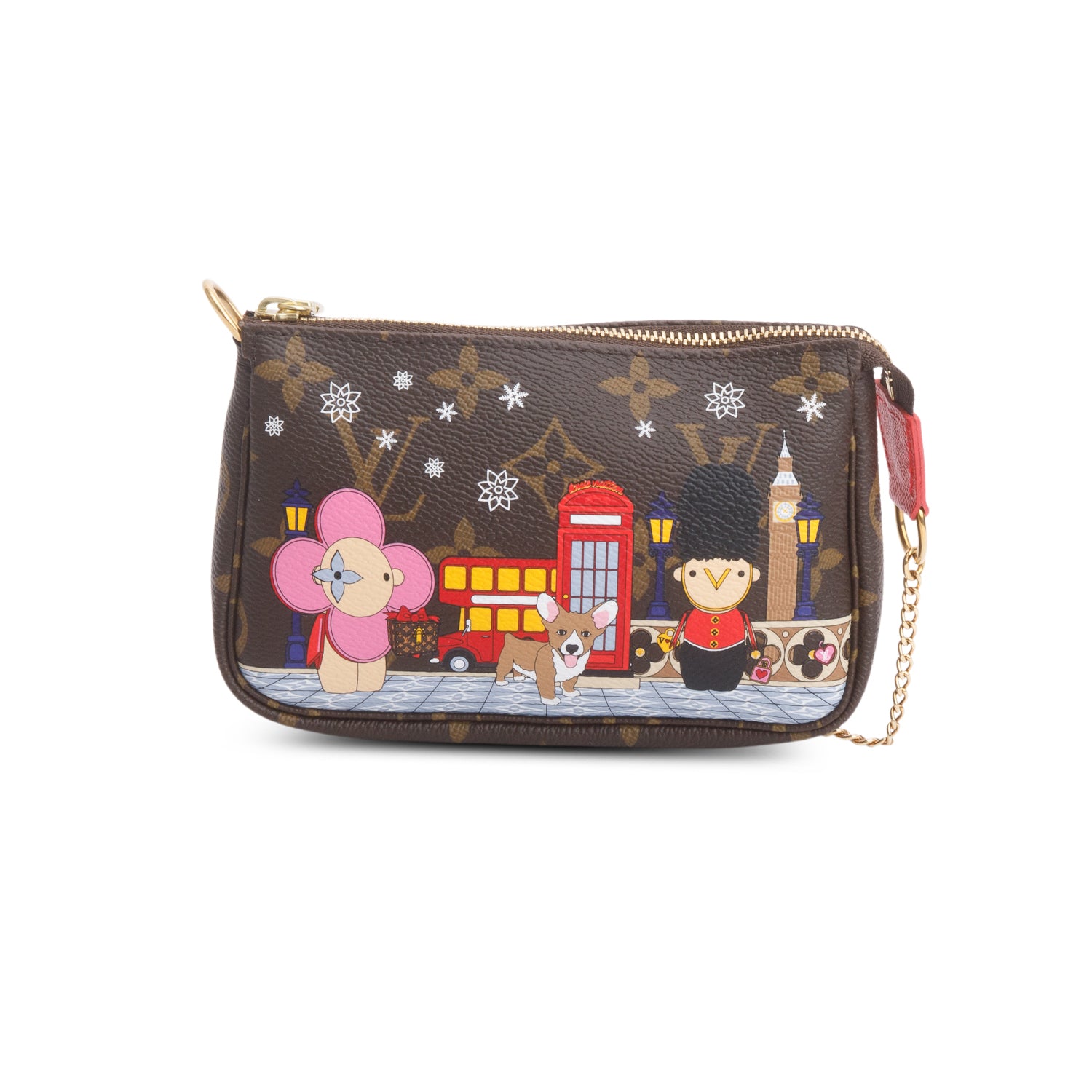 Louis Vuitton 2021 Monogram Christmas Animation Mini Pochette Accessories w/ Box