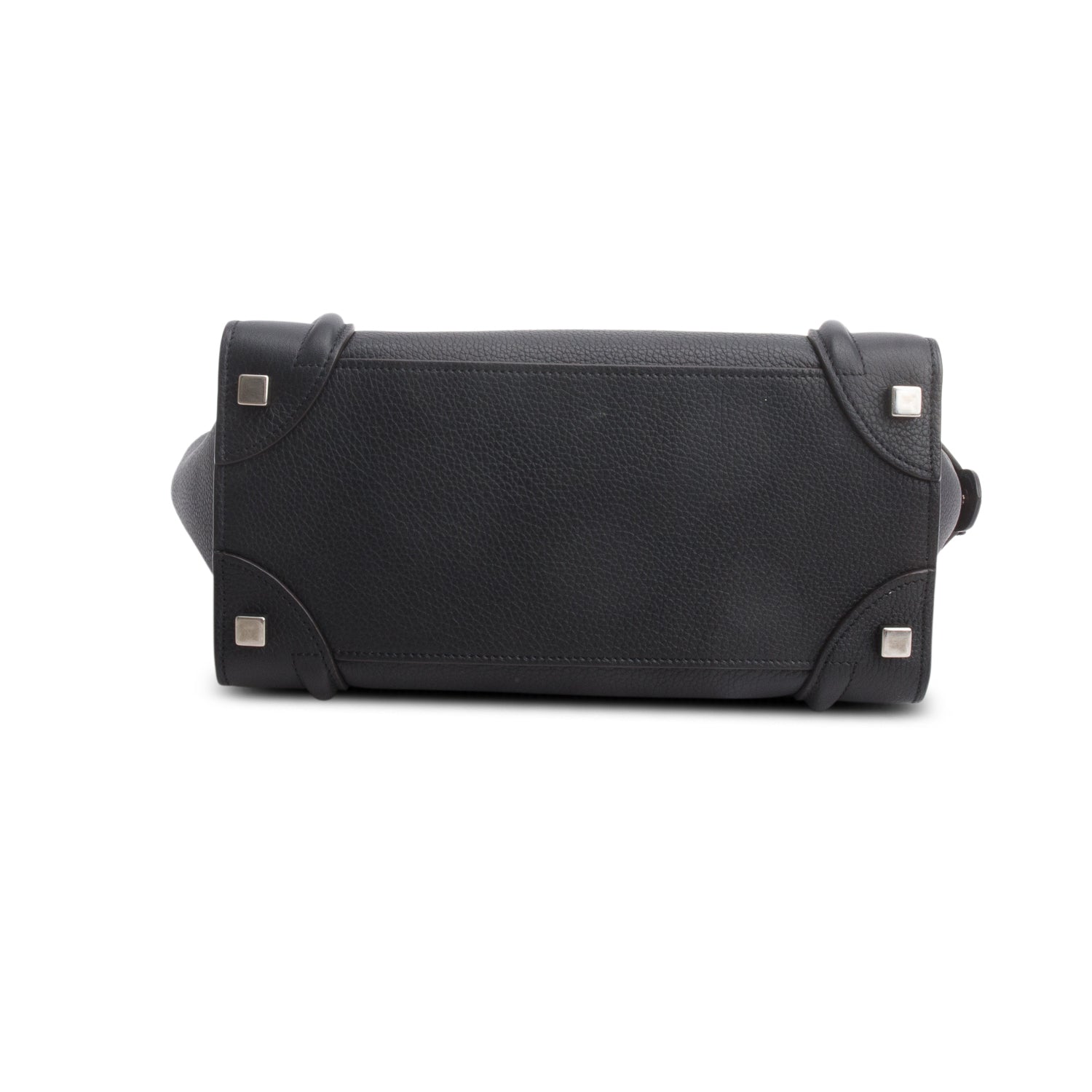 Celine Black Drummed Calfskin Leather Micro Luggage Tote