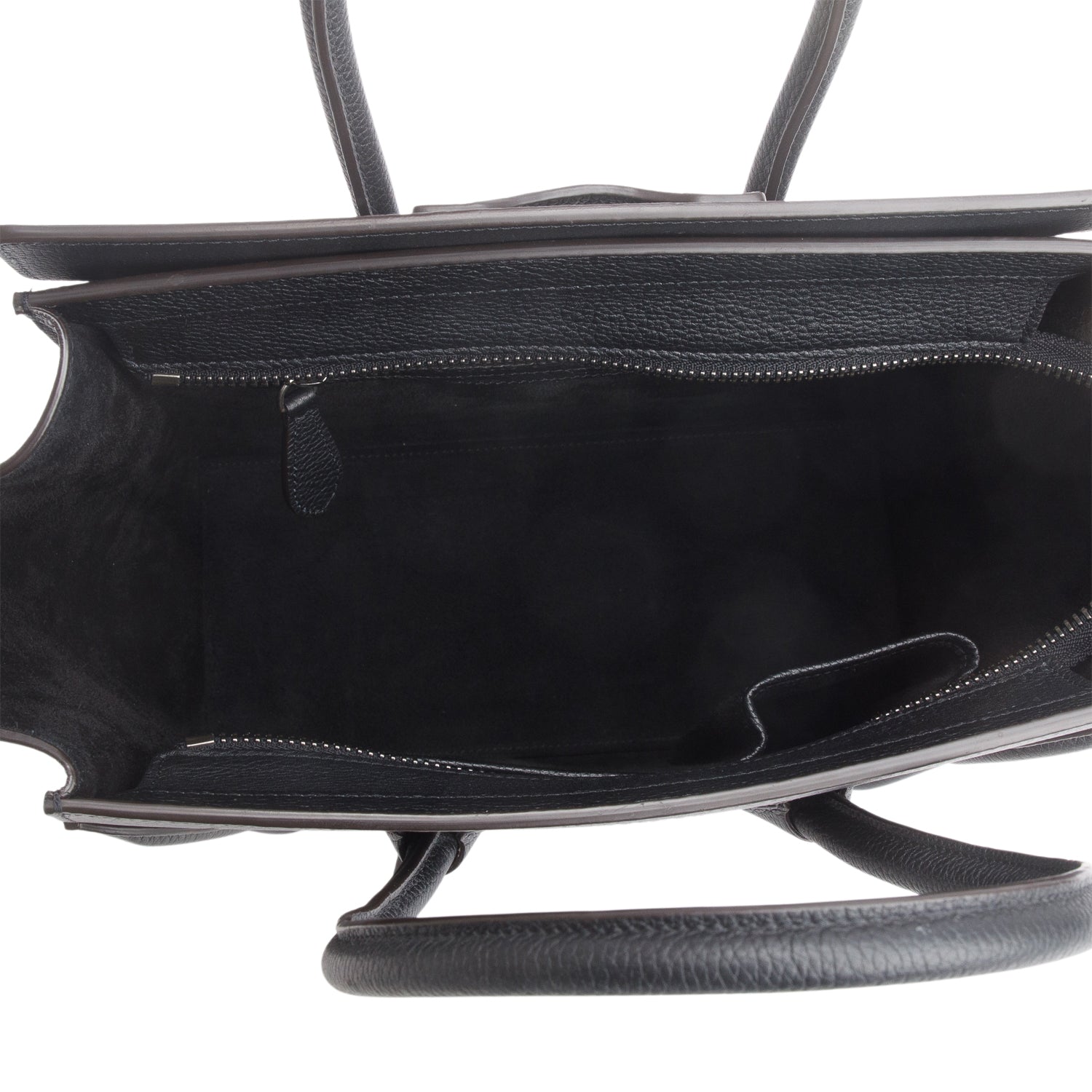 Celine Black Drummed Calfskin Leather Micro Luggage Tote