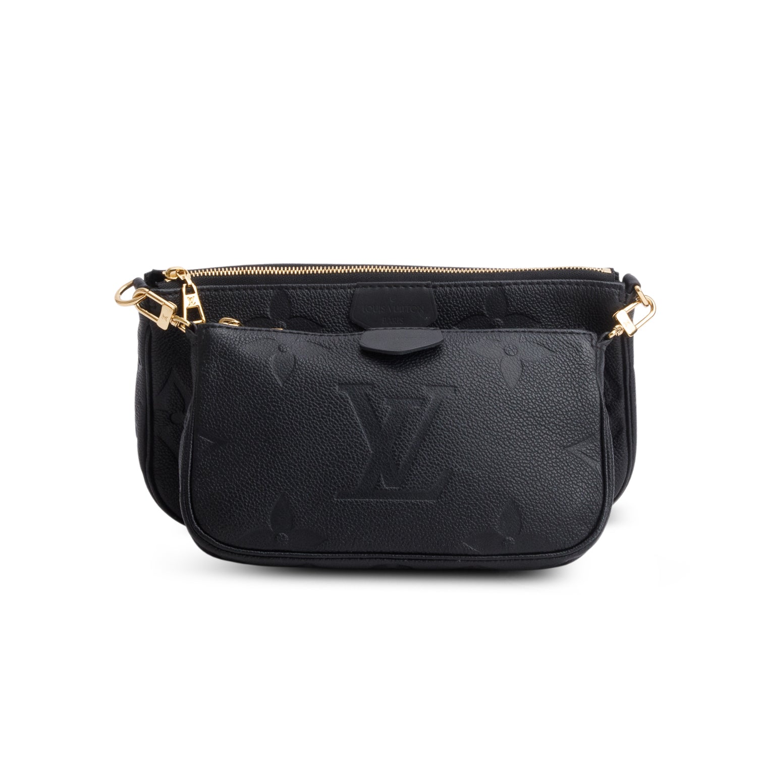 Louis Vuitton Black Monogram Empreinte Leather Multi-Pochette Accessoires w/ Box & Straps