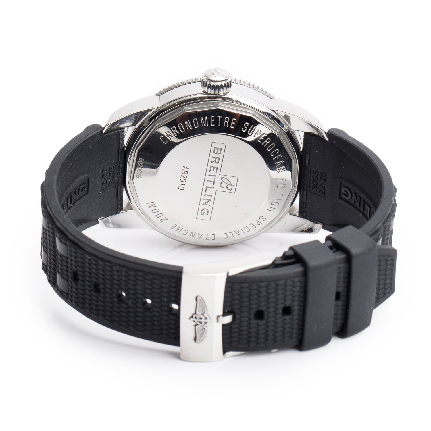 Breitling Stainless Steel Superocean Heritage II 42 MM Automatic Watch Black Bezel Silver Dial AB201012 w/ Box & Papers