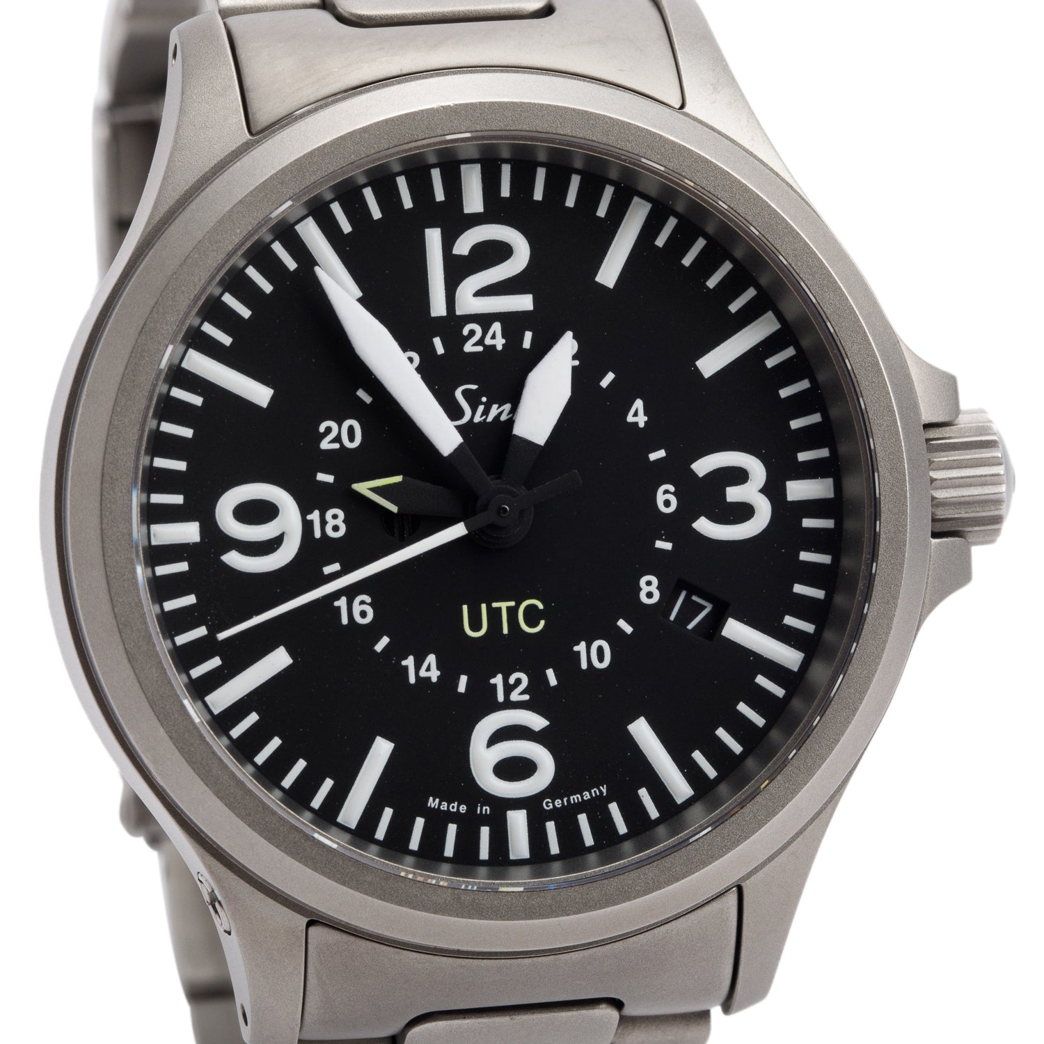 Sinn Stainless Steel 856 UTC 40 MM GMT Automatic Watch Black Dial w/ Box & Papers