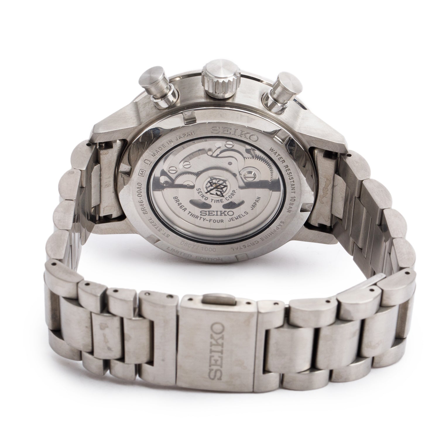 Seiko 2025 Limited Edition Stainless Steel Prospex 42.5 mm Automatic Chronograph Watch White Dial SRQ035J1 w/ Box, Papers & Extra Straps