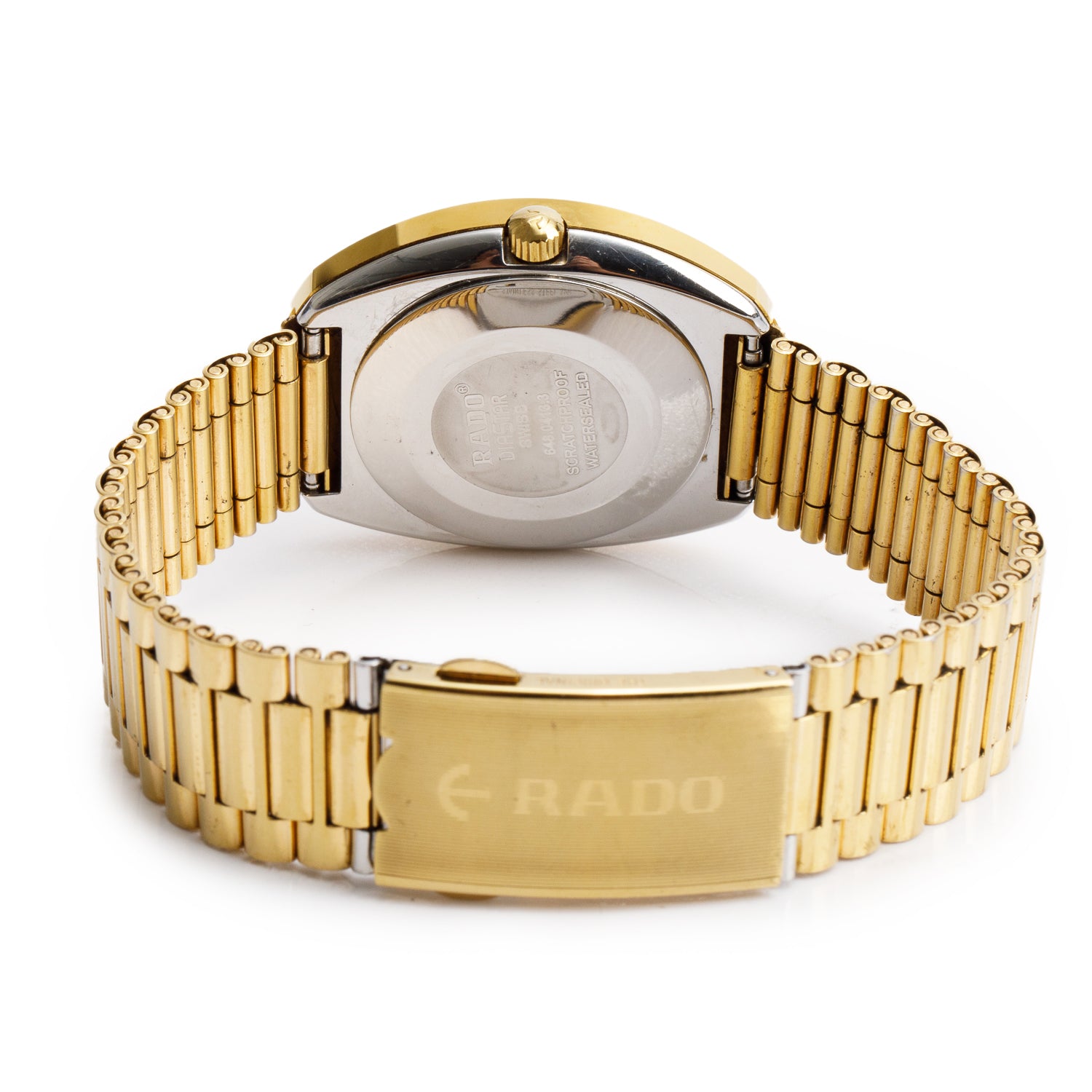 Rado Gold-Plated Stainless Steel Original DiaStar Automatic Day Date Watch Gold Diamond Dial