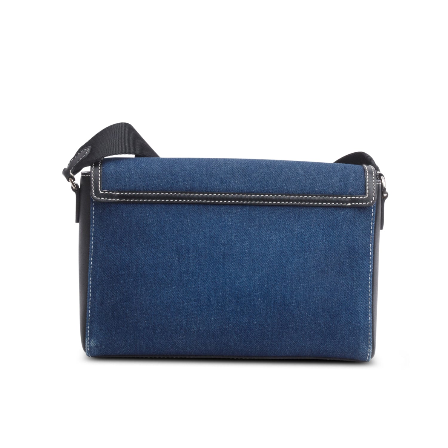 Burberry Blue Denim Logo Print Note Crossbody Bag
