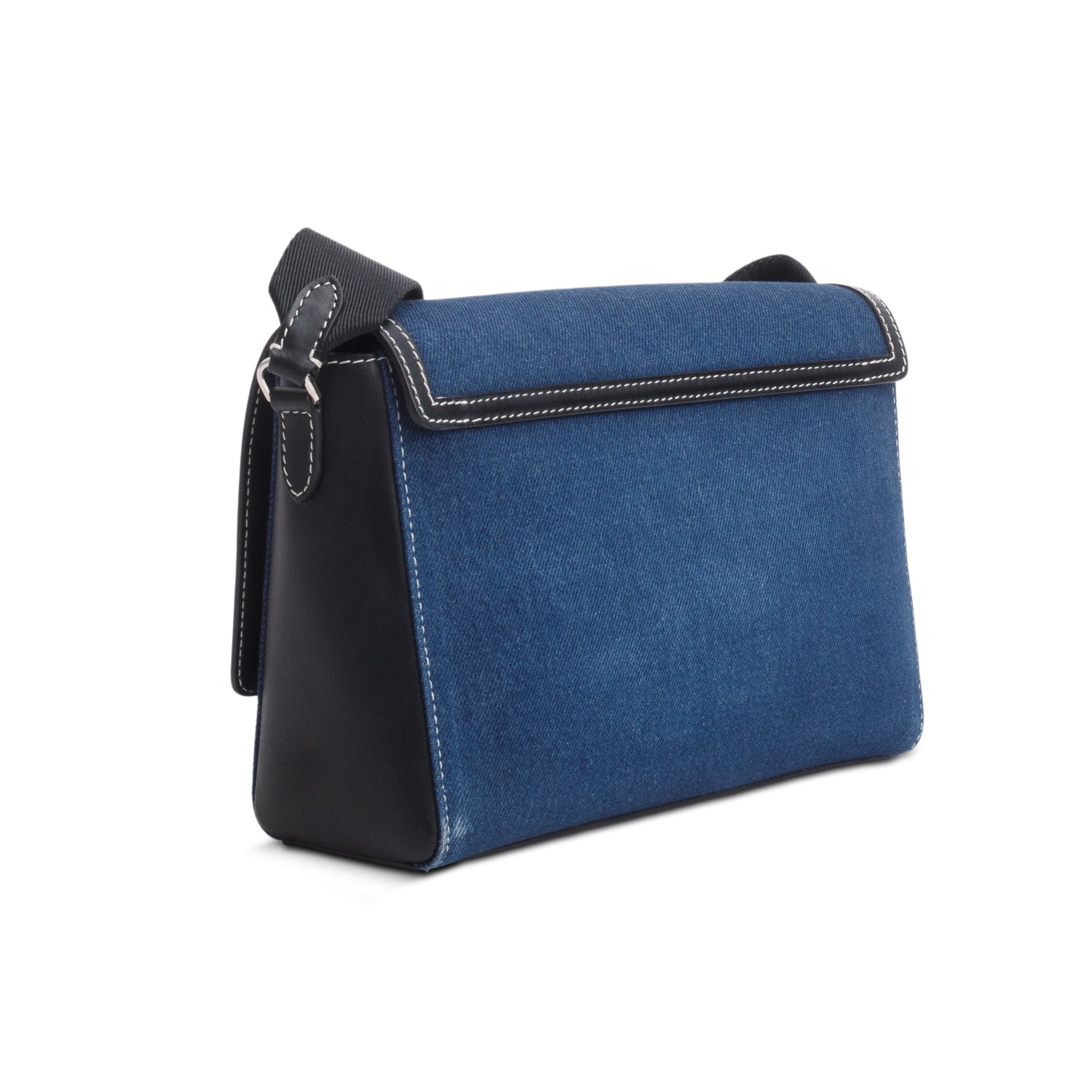 Burberry Blue Denim Logo Print Note Crossbody Bag