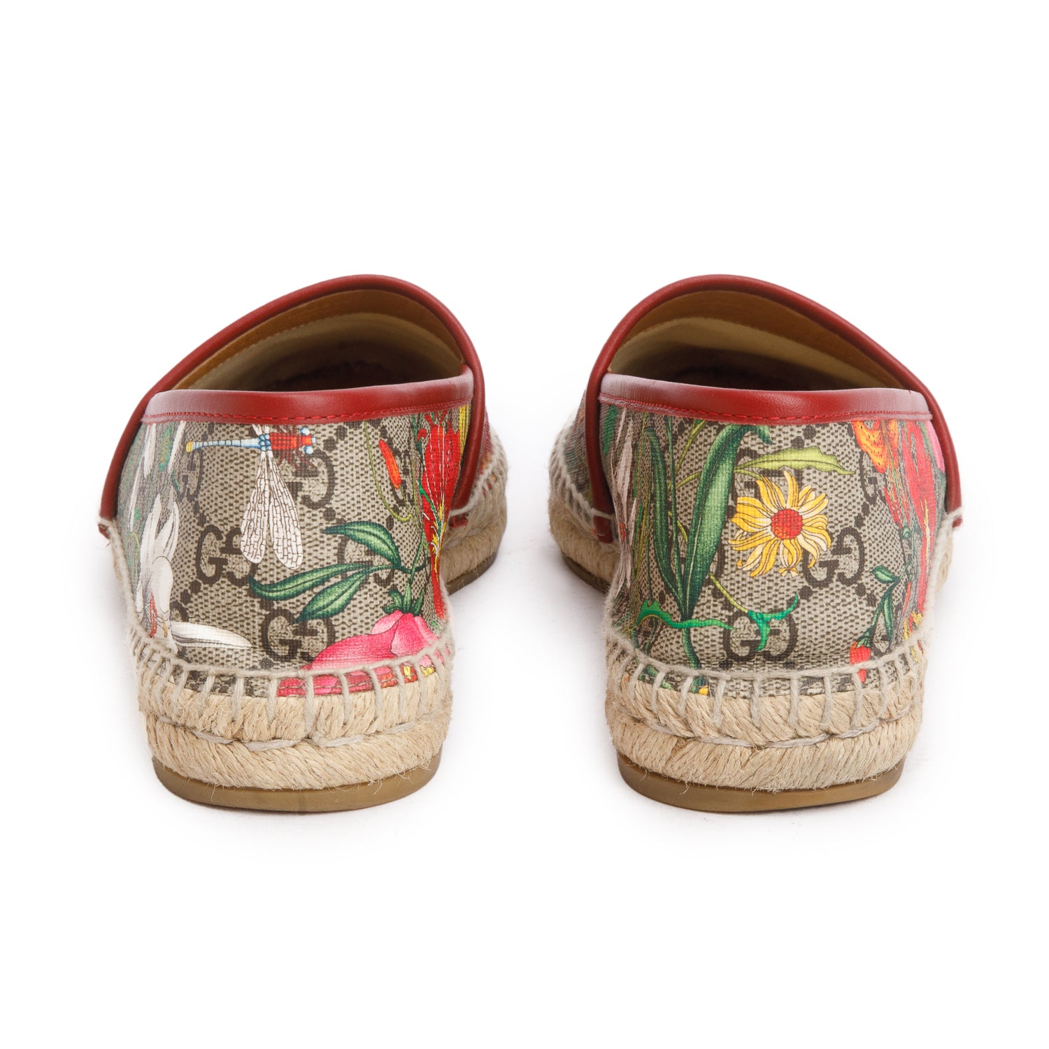 Gucci GG Supreme Flora Monogram Tian Espadrilles, Size 38 w/ Box