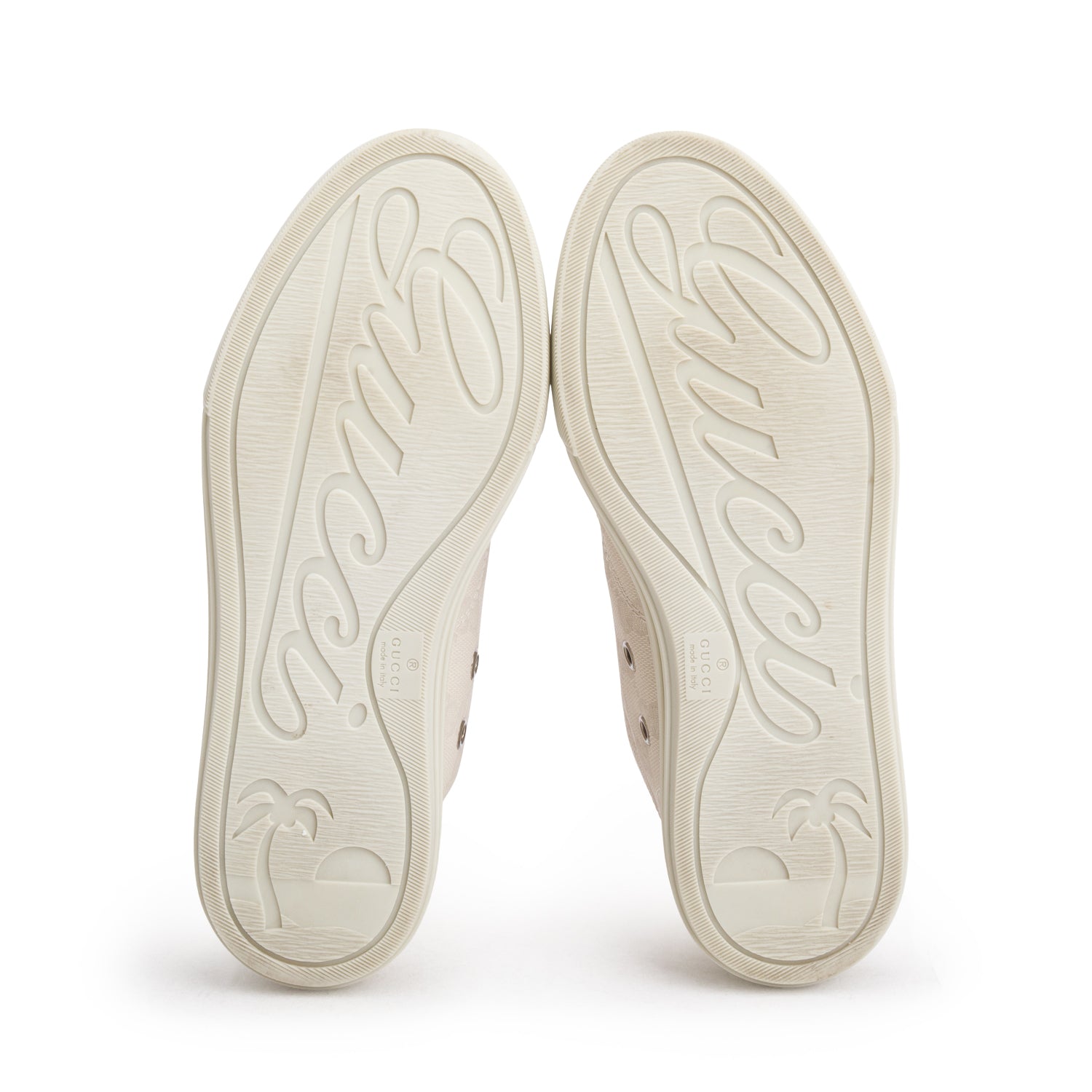 Gucci Cream Monogram Women's High Top Sneakers, Women's Size 34 w/ Box