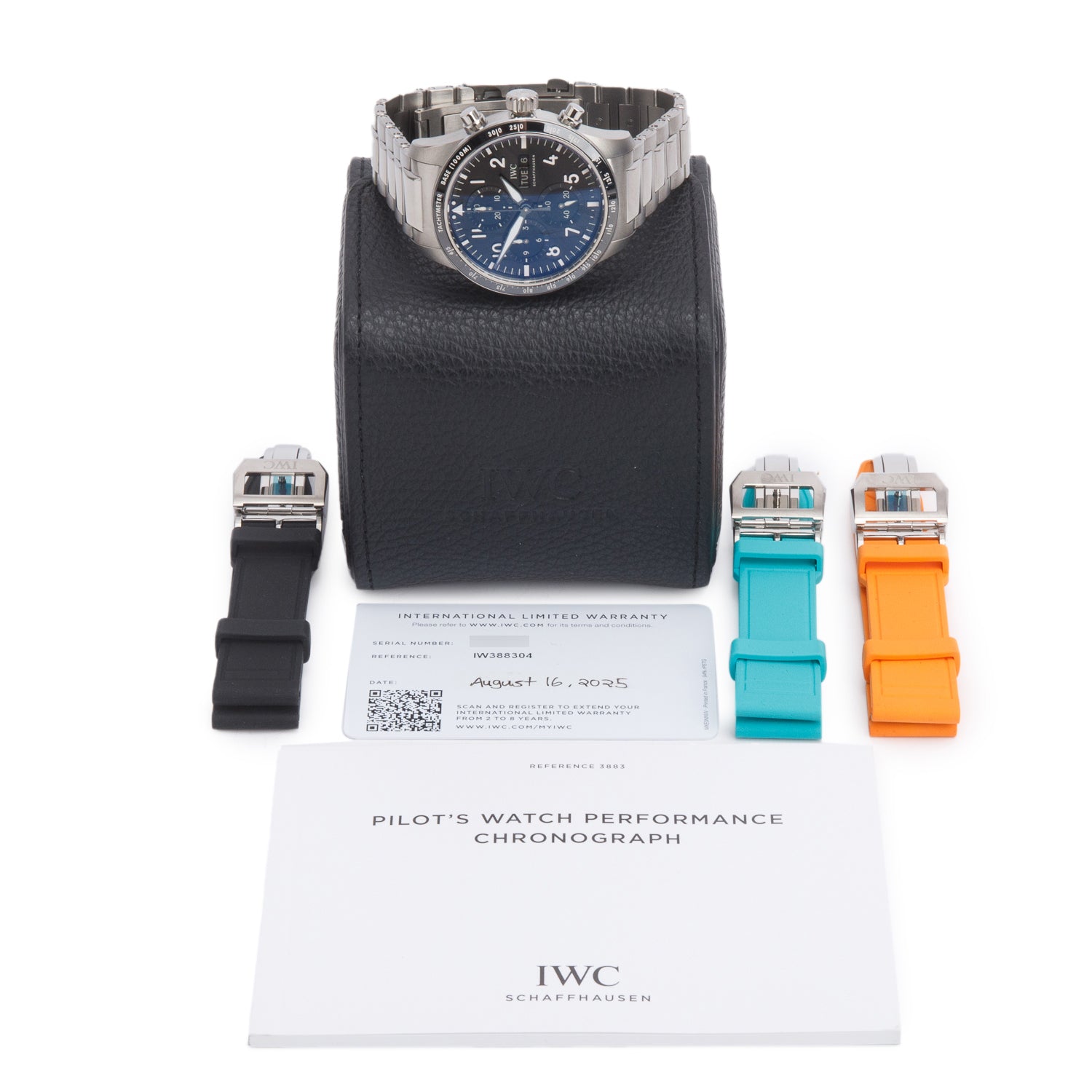 IWC 2025 Mercedes AMG Titanium Pilot Performance 41 MM Chronograph Automatic Watch Black Dial IW388304 w/ Box & Papers