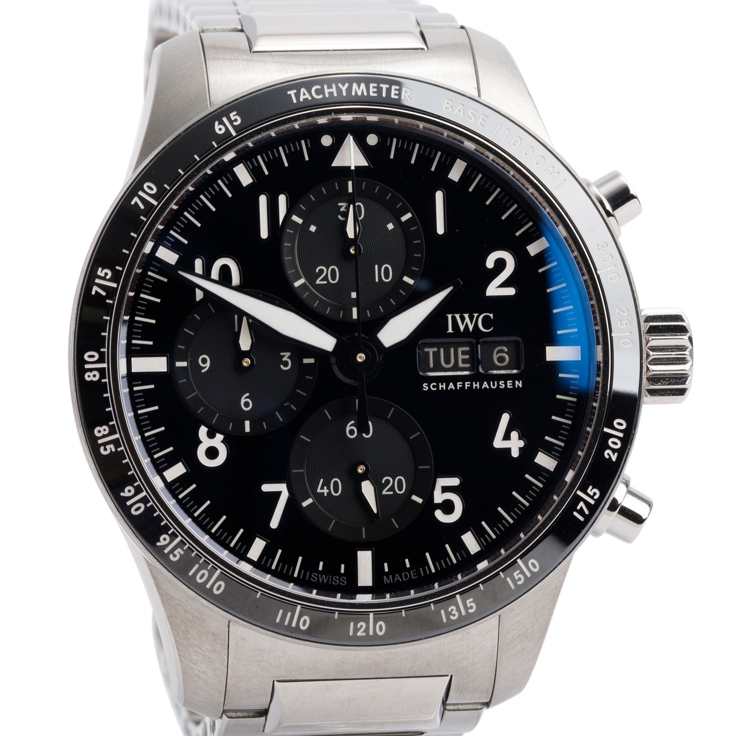 IWC 2025 Mercedes AMG Titanium Pilot Performance 41 MM Chronograph Automatic Watch Black Dial IW388304 w/ Box & Papers