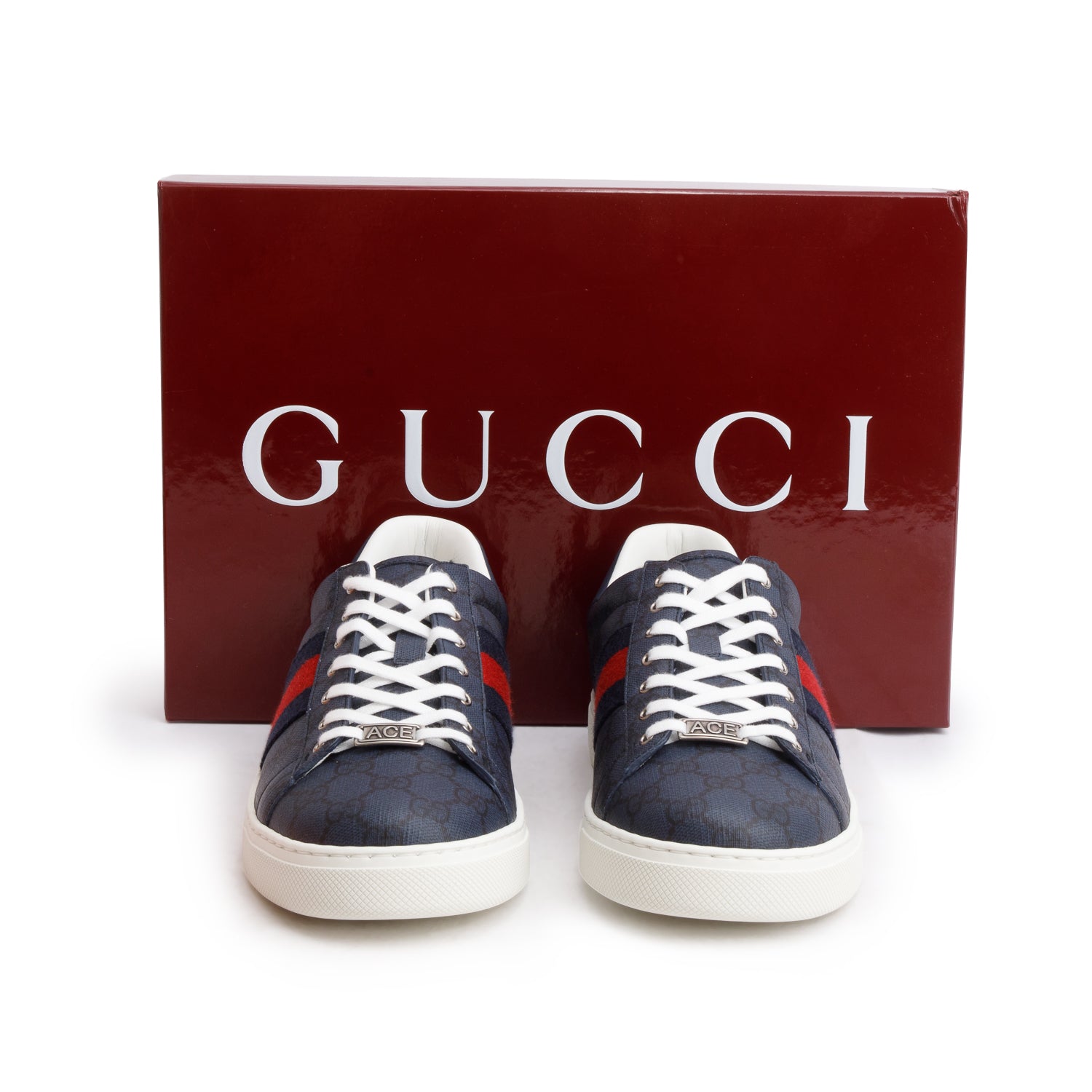 Gucci Navy GG Supreme H2O Web Sneaker, Men's Size 10 w/ Box