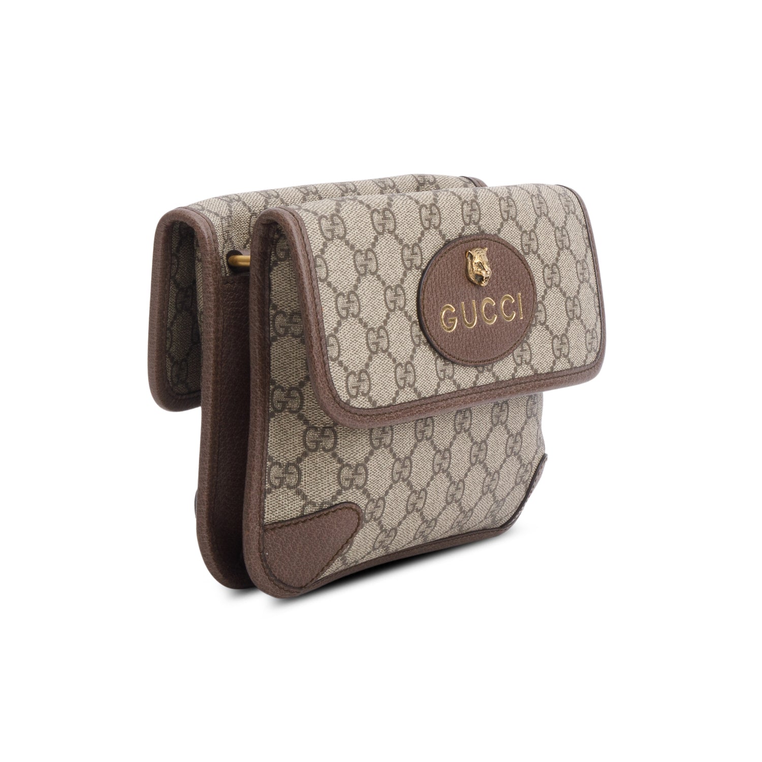 Gucci Vintage Neo GG Supreme Small Double Flap Messenger Bag