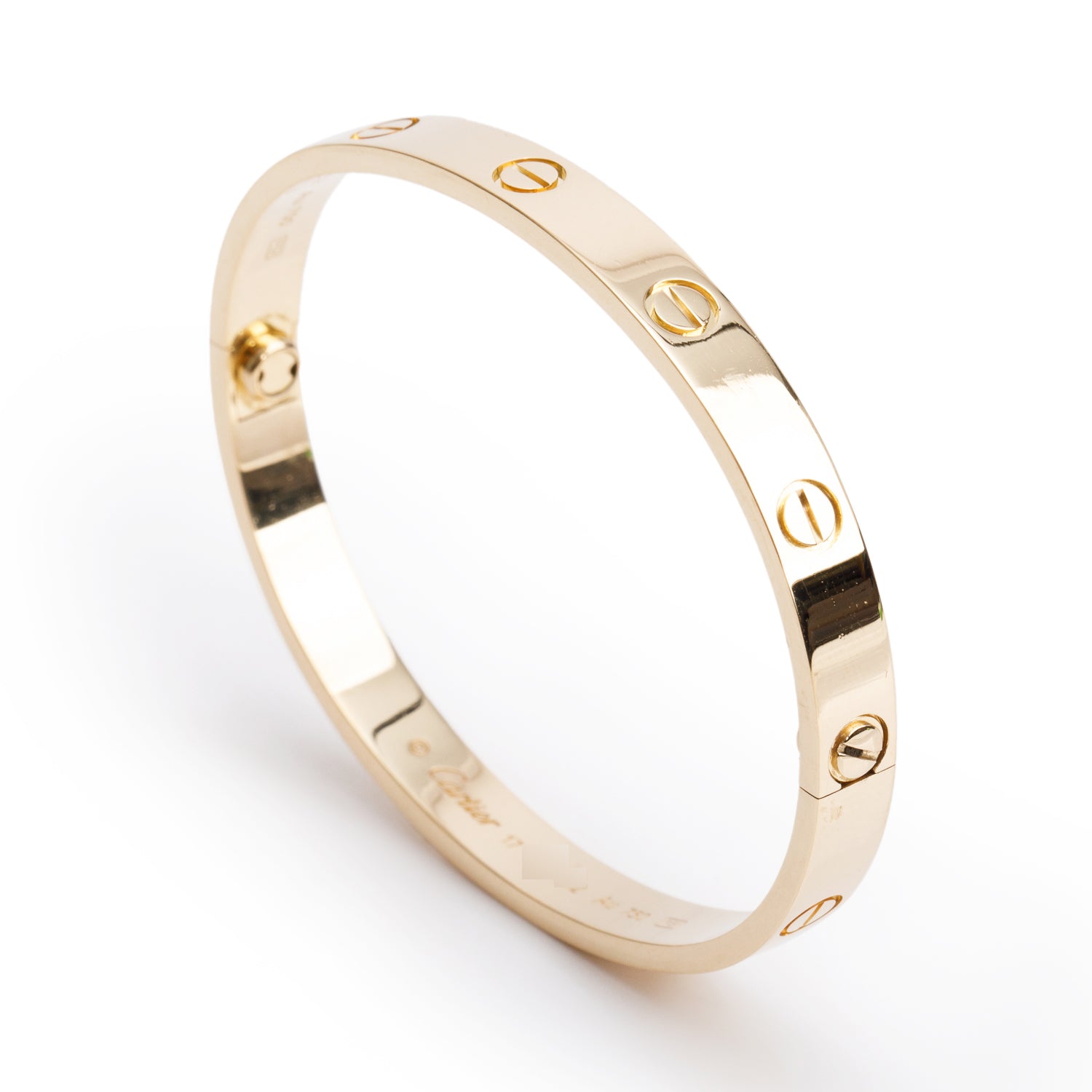 Cartier 18k Yellow Gold Love Bracelet, Classic Model, Size 17 w/ Box