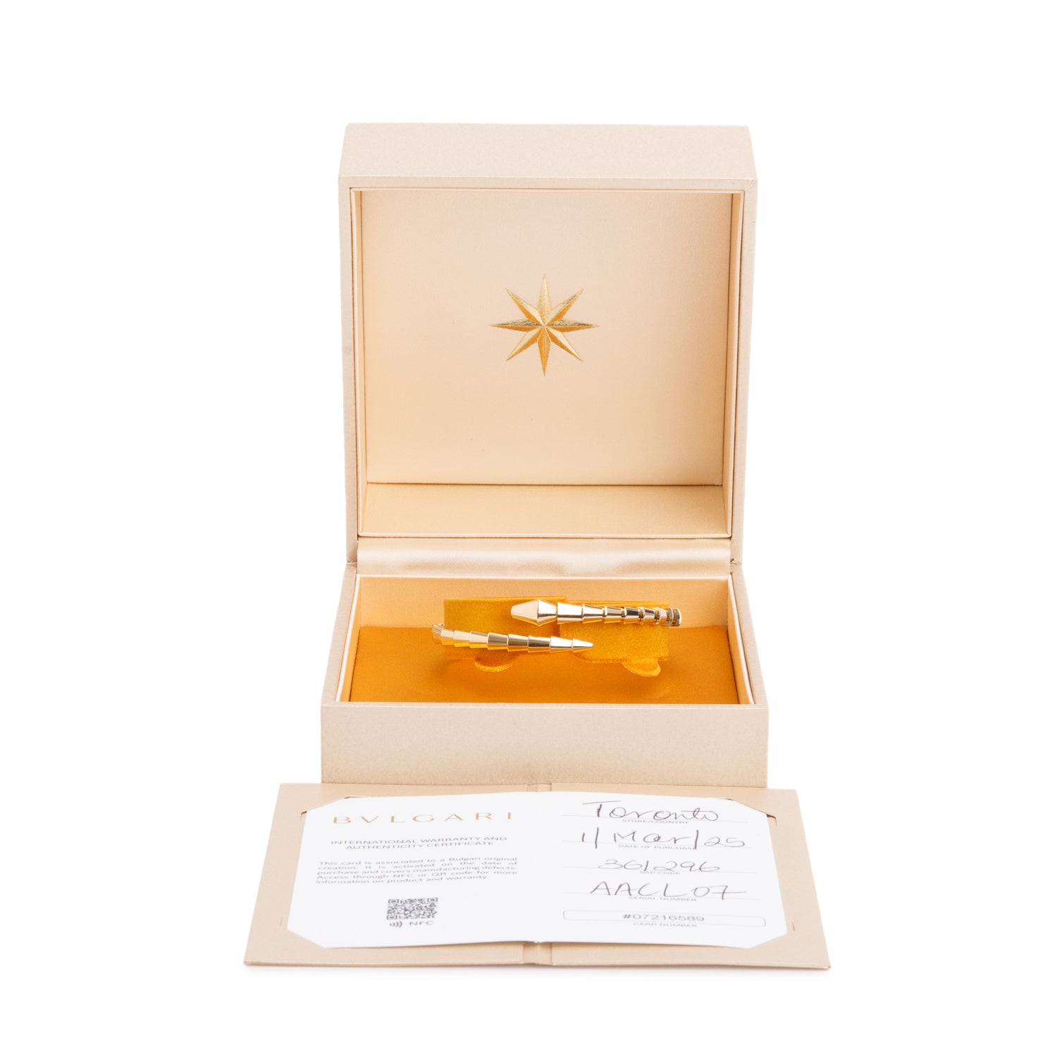 BVLGARI 18k Yellow Gold Serpenti Viper Bracelet, Size M w/ Box & Certificate