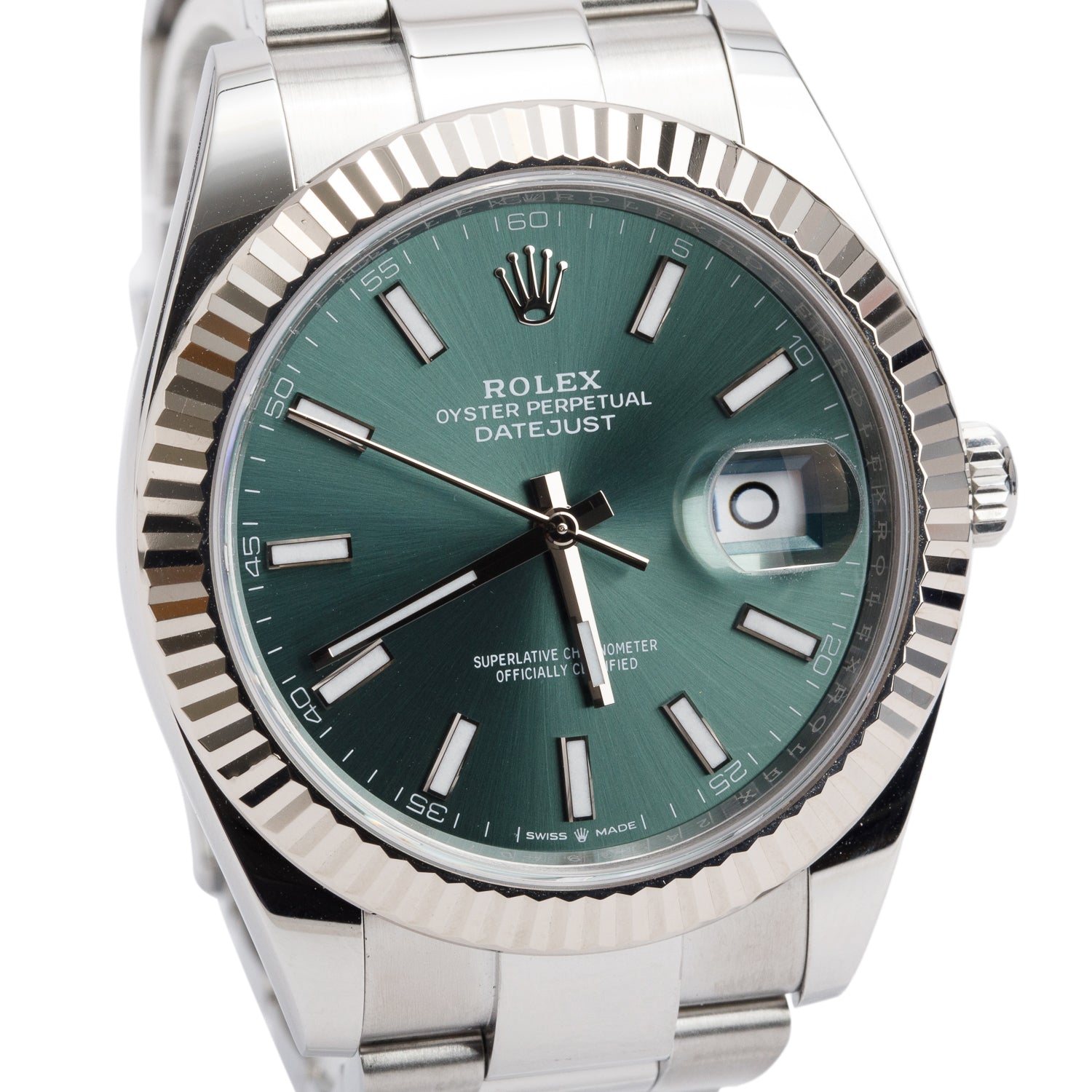 Rolex 2024 Stainless Steel Oyster Perpetual Datejust 41 MM Watch Mint Green Dial 126334 w/ Box & Papers