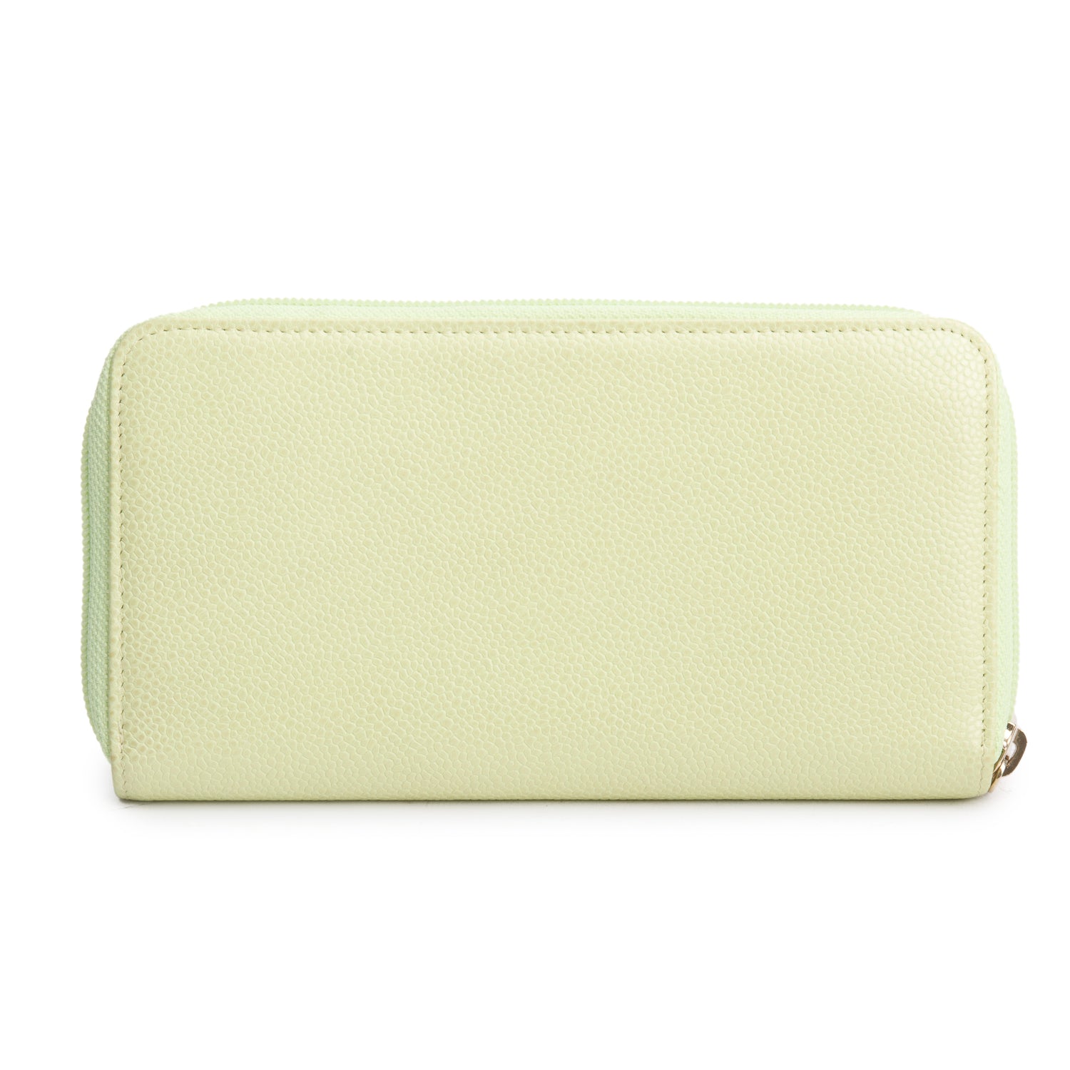 Chanel Green Caviar Timeless CC Zip Around Wallet w/ Authenticity Card