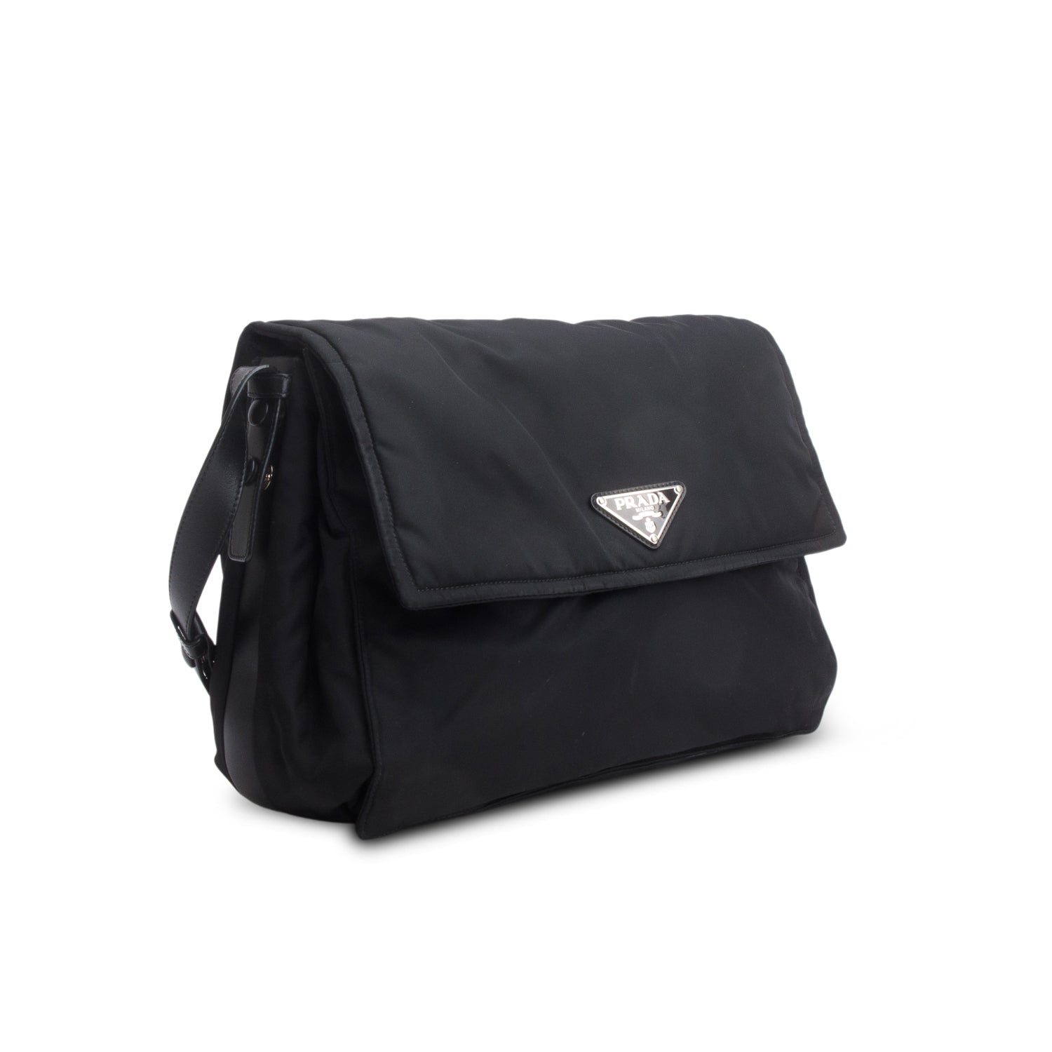 Prada Black Padded Re-Nylon Medium Traveler Bag