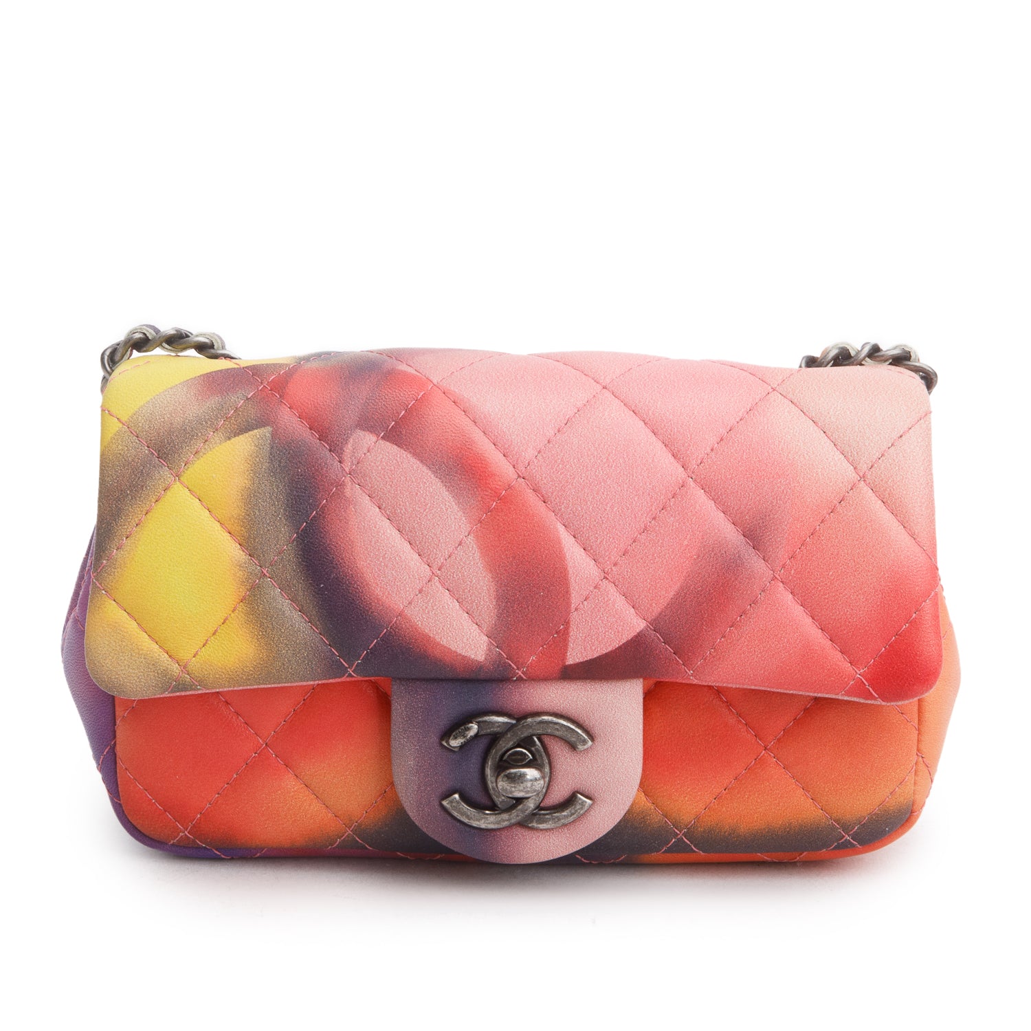 Chanel Multicolor Lambskin Quilted Extra Mini Flower Power Flap Bag w/ Receipt